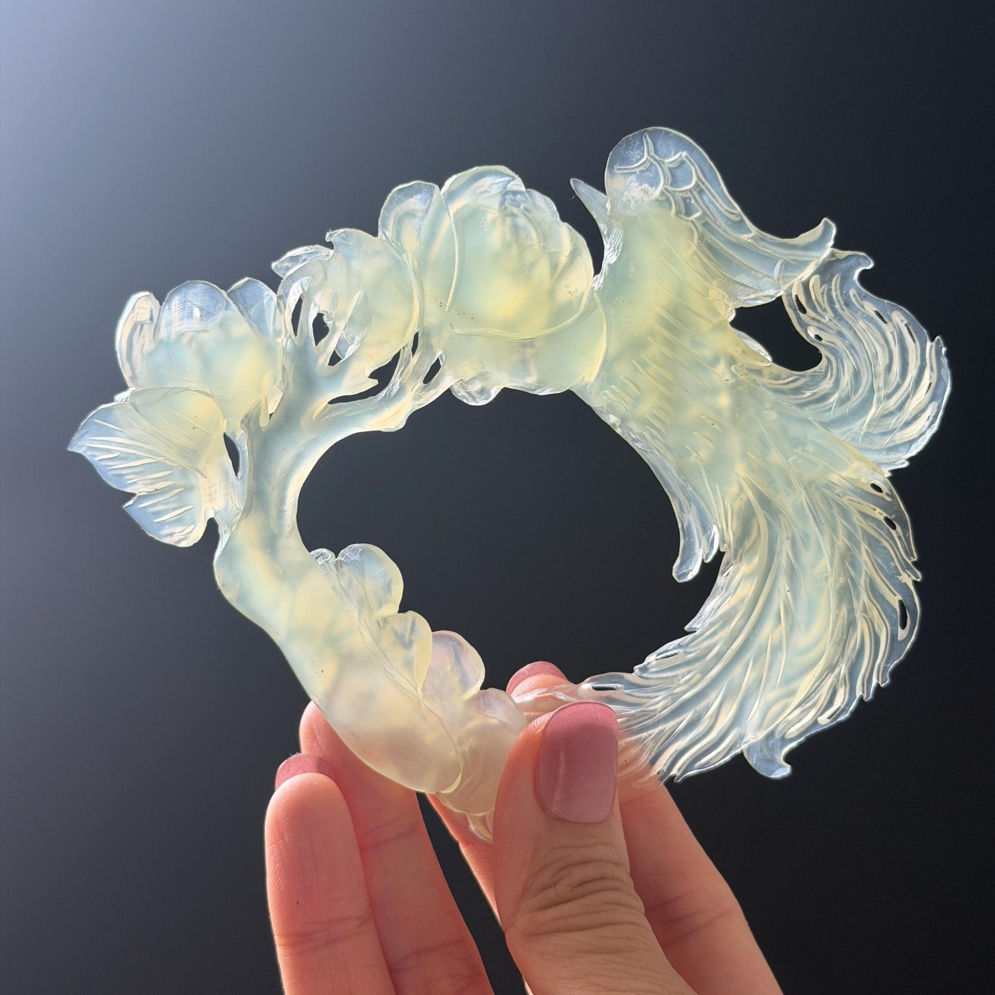 Xiu Jade Serpentine Hand Carved Phoenix & Peony Hair Pin: Certified Natural Ice Green Jade Hair Stick, Asian Vintage Hair Fork | Chinese Vintage Hanfu Antique Bridal Hair Fork Gift for her japanese hairpin korean hair stick chinese hair fork vintage hair comb antique hair pins hanfu hair stick bridal shower hair jewelry wedding headpiece engagement hair accessory jade carving hand engraved jade hand carved flower jade hairpins untreated natural jade with certificate phoenix carving peony carving