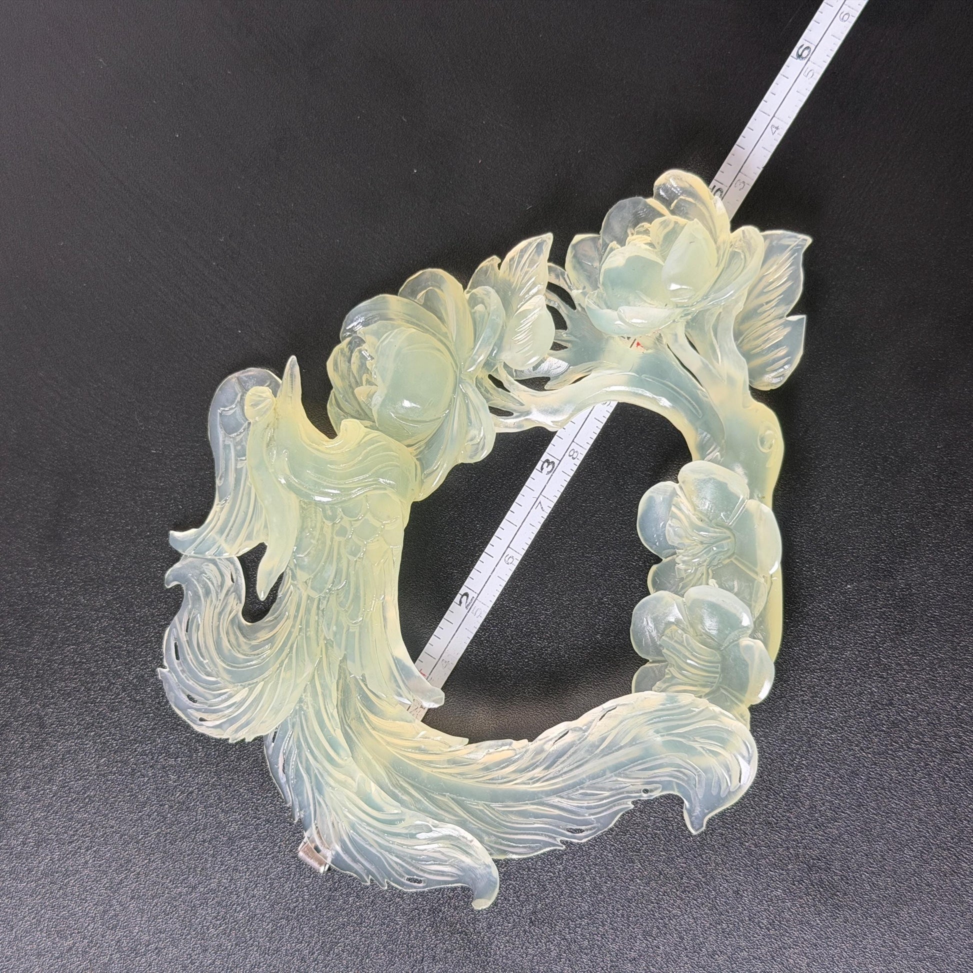 Xiu Jade Serpentine Hand Carved Phoenix & Peony Hair Pin: Certified Natural Ice Green Jade Hair Stick, Asian Vintage Hair Fork | Chinese Vintage Hanfu Antique Bridal Hair Fork Gift for her japanese hairpin korean hair stick chinese hair fork vintage hair comb antique hair pins hanfu hair stick bridal shower hair jewelry wedding headpiece engagement hair accessory jade carving hand engraved jade hand carved flower jade hairpins untreated natural jade with certificate phoenix carving peony carving
