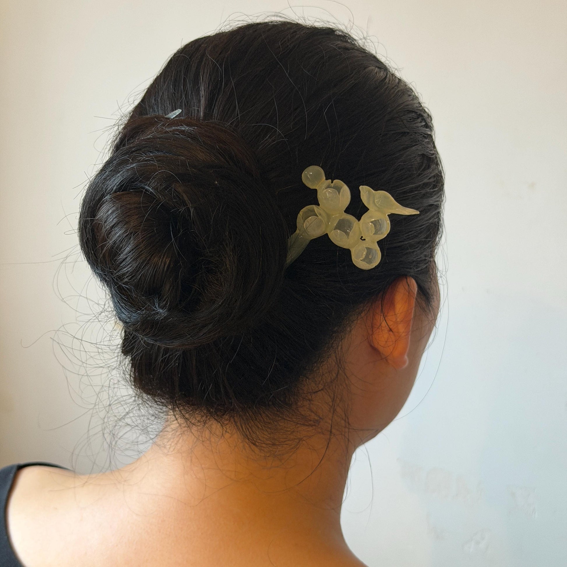 Xiu Jade Serpentine Crescent Moon Bird and Lily of Valley Flower Hair Stick: Green Jade Hand Carved Half Moon Hair Pin, Vintage Chinese Hair Fork with Certificate Bridal Wedding Headpiece Gift for her japanese hairpin korean hair stick chinese hair comb asian hair fork moon hair stick hair pins with dangle ice white jade carving Peony carving flower carving natural untreated jade with certificate bridal shower gift wedding hair accessory hair jewelry butterfly carving
