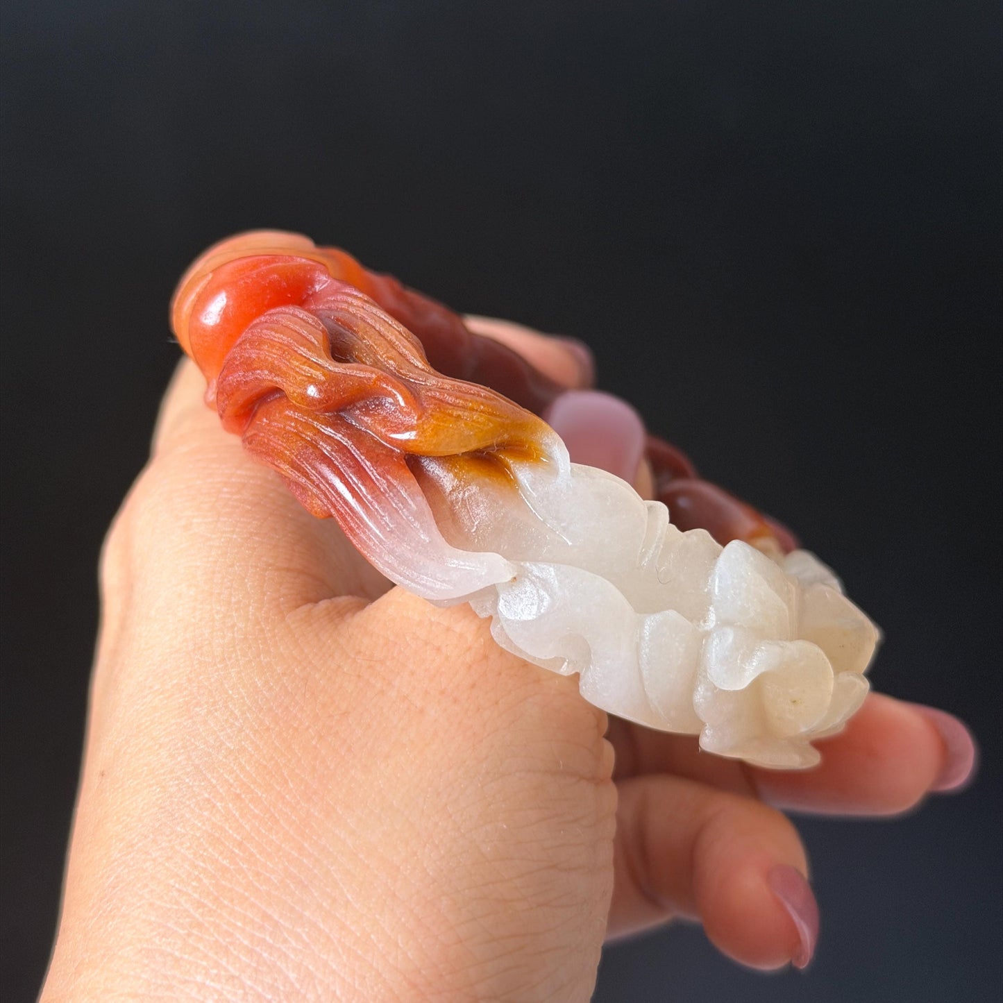 48-70mm! Custom Size Golden Silk Jade (Quartzose) Hand Carved Nine-tailed Fox & Peony Flower Bangle Natural Untreated White Red Jade Handcrafted Stone Bracelet make to order tailor made bracelet fox carving fox lover gift red jade white jade chinese jade multicolor jade antique jade bracelet vintage jade bangle 3D stone carving animals carving hand engraved gemstone bangle for women customized bracelet handmade bangle nine tail fox carving gift for her peony carving flower carving