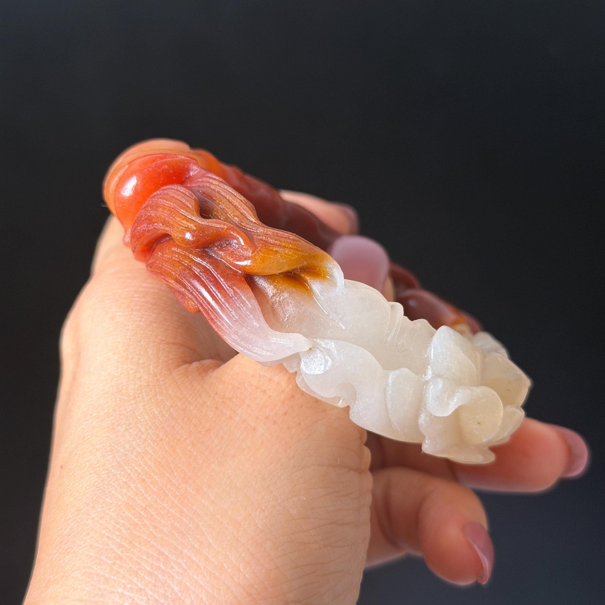 48-70mm! Custom Size Golden Silk Jade (Quartzose) Hand Carved Nine-tailed Fox & Peony Flower Bangle Natural Untreated White Red Jade Handcrafted Stone Bracelet make to order tailor made bracelet fox carving fox lover gift red jade white jade chinese jade multicolor jade antique jade bracelet vintage jade bangle 3D stone carving animals carving hand engraved gemstone bangle for women customized bracelet handmade bangle nine tail fox carving gift for her peony carving flower carving