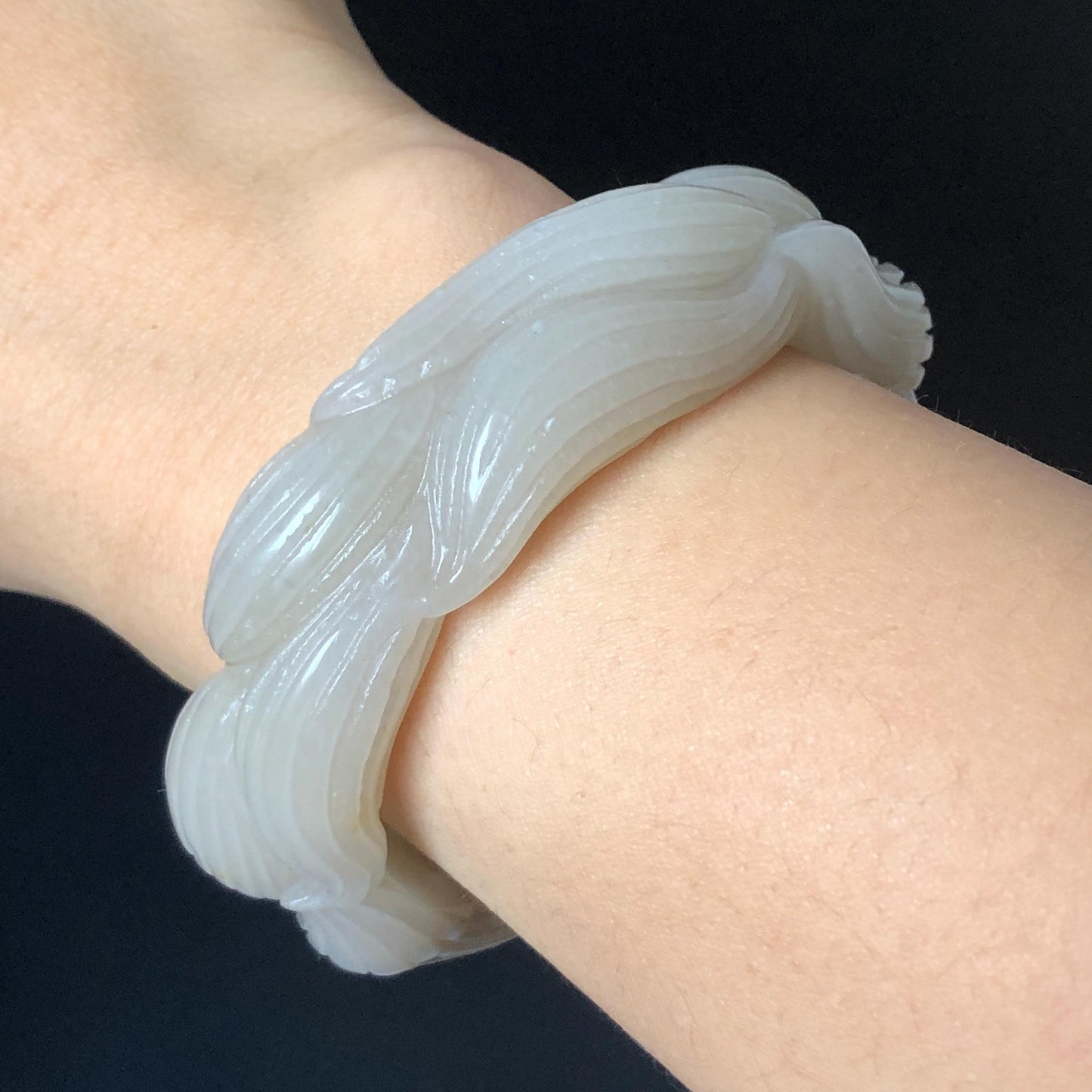 48-70mm! Custom Size Quartzite (She Taicui jade) Hand Carved Nine-tailed Fox Flower Stone Bangle: Natural Handcrafted Milky Coral Sands Tailor made Bracelet make to order tailor made bracelet fox carving fox lover gift orange jade brown jade chinese jade multicolor jade antique jade bracelet vintage jade bangle 3D stone carving animals carving hand engraved gemstone bangle for women customized bracelet handmade bangle nine tail fox carving gift for her peony carving flower carving