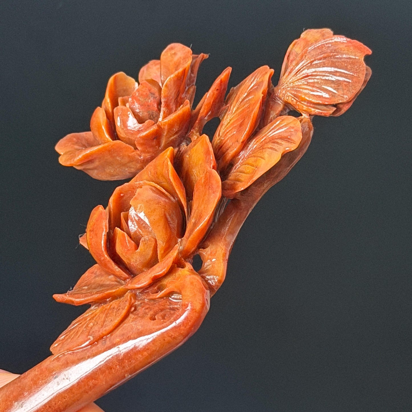 Xiu Jade Serpentine Hand Carved Camellia Flower with Butterfly Hair Stick: Natural Red Jade Handcrafted Vintage Hanfu Hairpin, 3D Stone carving Hair Jewelry Gift for her Bridal Shower gift hair clip wedding headpiece bridal hair accessories red jade carving white jade hand engraved flower hair stick japanese hairpins korean hair stick chinese hair comb vintage hair pins antique hair fork hanfu hair pins certified untreated jade bridal shower gift flower carving butterfly carving