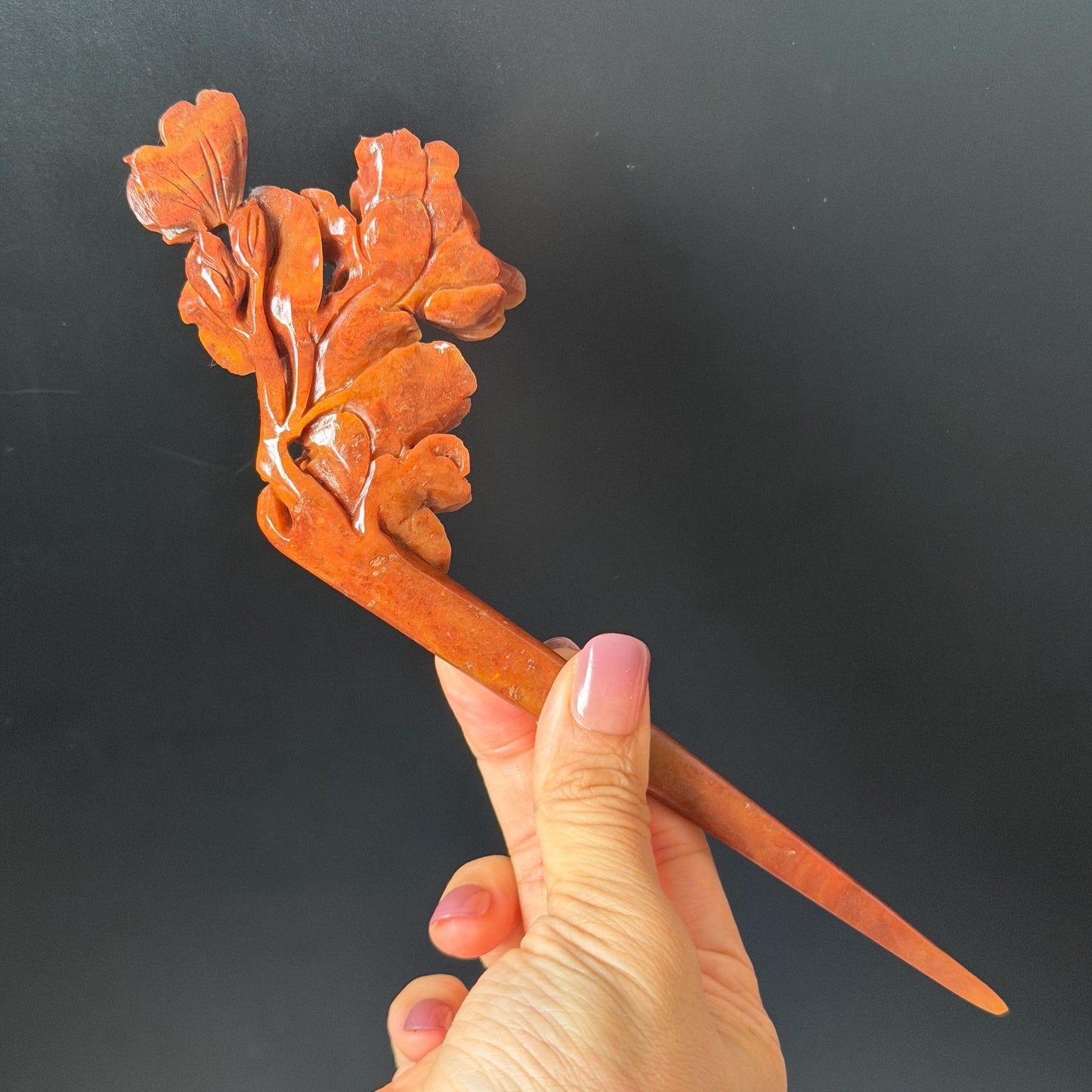 Xiu Jade Serpentine Hand Carved Camellia Flower with Butterfly Hair Stick: Natural Red Jade Handcrafted Vintage Hanfu Hairpin, 3D Stone carving Hair Jewelry Gift for her Bridal Shower gift hair clip wedding headpiece bridal hair accessories red jade carving white jade hand engraved flower hair stick japanese hairpins korean hair stick chinese hair comb vintage hair pins antique hair fork hanfu hair pins certified untreated jade bridal shower gift flower carving butterfly carving