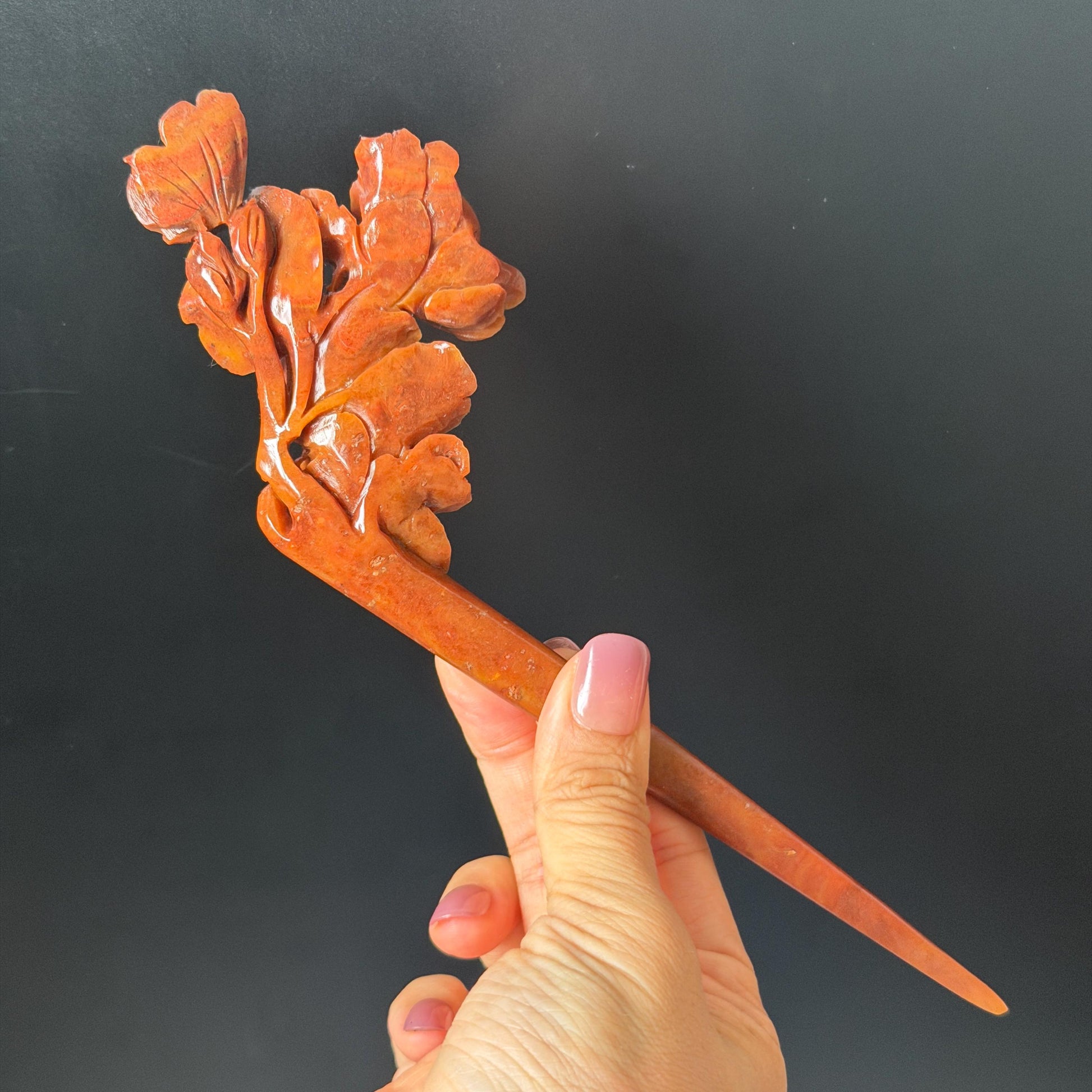 Xiu Jade Serpentine Hand Carved Camellia Flower with Butterfly Hair Stick: Natural Red Jade Handcrafted Vintage Hanfu Hairpin, 3D Stone carving Hair Jewelry Gift for her Bridal Shower gift hair clip wedding headpiece bridal hair accessories red jade carving white jade hand engraved flower hair stick japanese hairpins korean hair stick chinese hair comb vintage hair pins antique hair fork hanfu hair pins certified untreated jade bridal shower gift flower carving butterfly carving