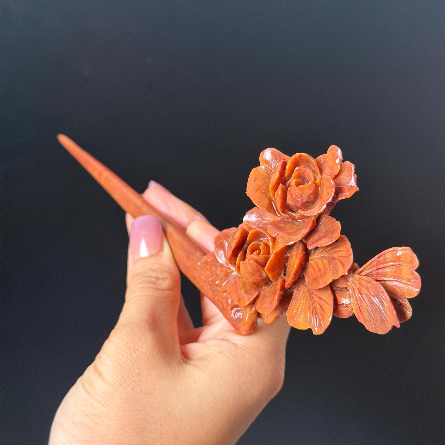 Xiu Jade Serpentine Hand Carved Camellia Flower with Butterfly Hair Stick: Natural Red Jade Handcrafted Vintage Hanfu Hairpin, 3D Stone carving Hair Jewelry Gift for her Bridal Shower gift hair clip wedding headpiece bridal hair accessories red jade carving white jade hand engraved flower hair stick japanese hairpins korean hair stick chinese hair comb vintage hair pins antique hair fork hanfu hair pins certified untreated jade bridal shower gift flower carving butterfly carving