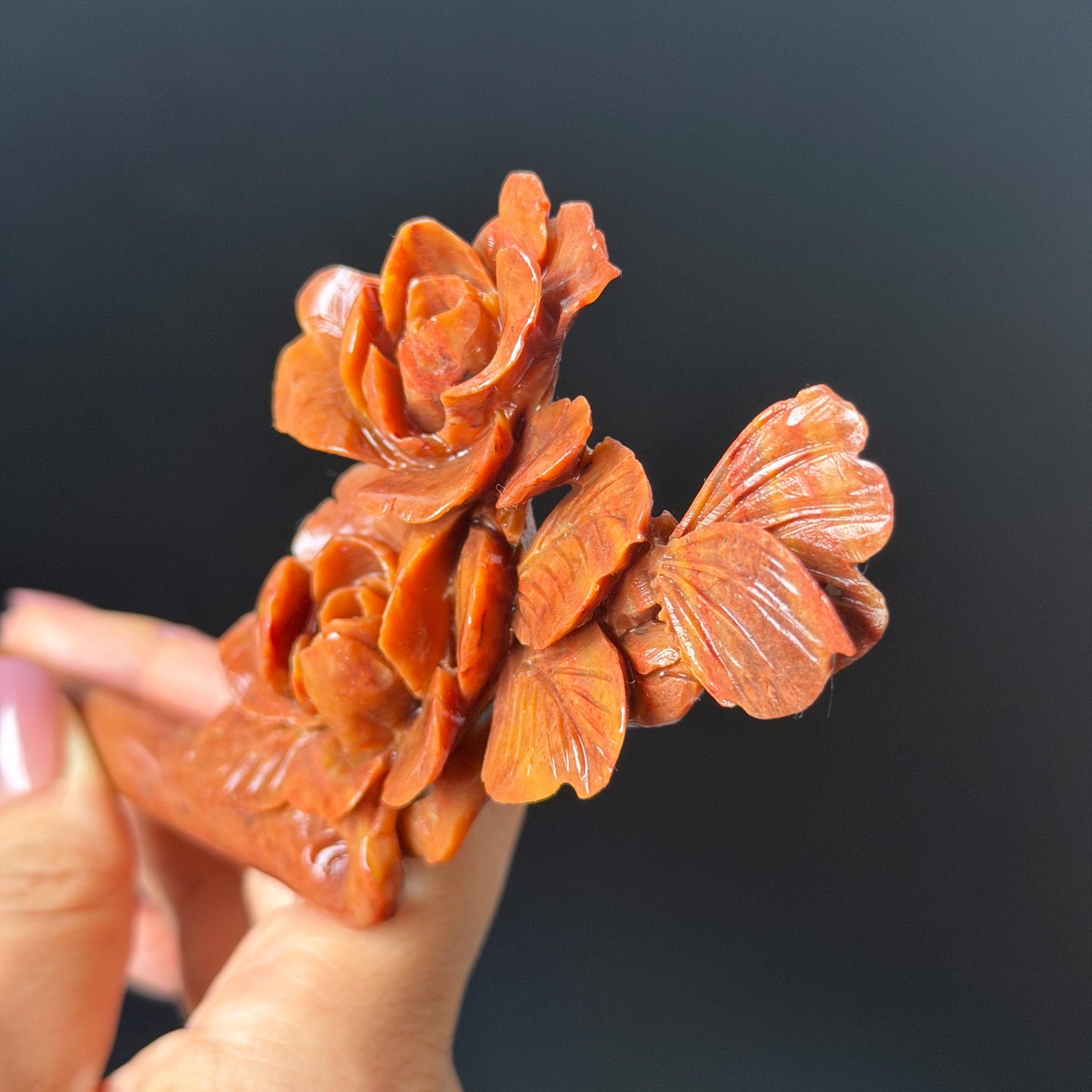 Xiu Jade Serpentine Hand Carved Camellia Flower with Butterfly Hair Stick: Natural Red Jade Handcrafted Vintage Hanfu Hairpin, 3D Stone carving Hair Jewelry Gift for her Bridal Shower gift hair clip wedding headpiece bridal hair accessories red jade carving white jade hand engraved flower hair stick japanese hairpins korean hair stick chinese hair comb vintage hair pins antique hair fork hanfu hair pins certified untreated jade bridal shower gift flower carving butterfly carving
