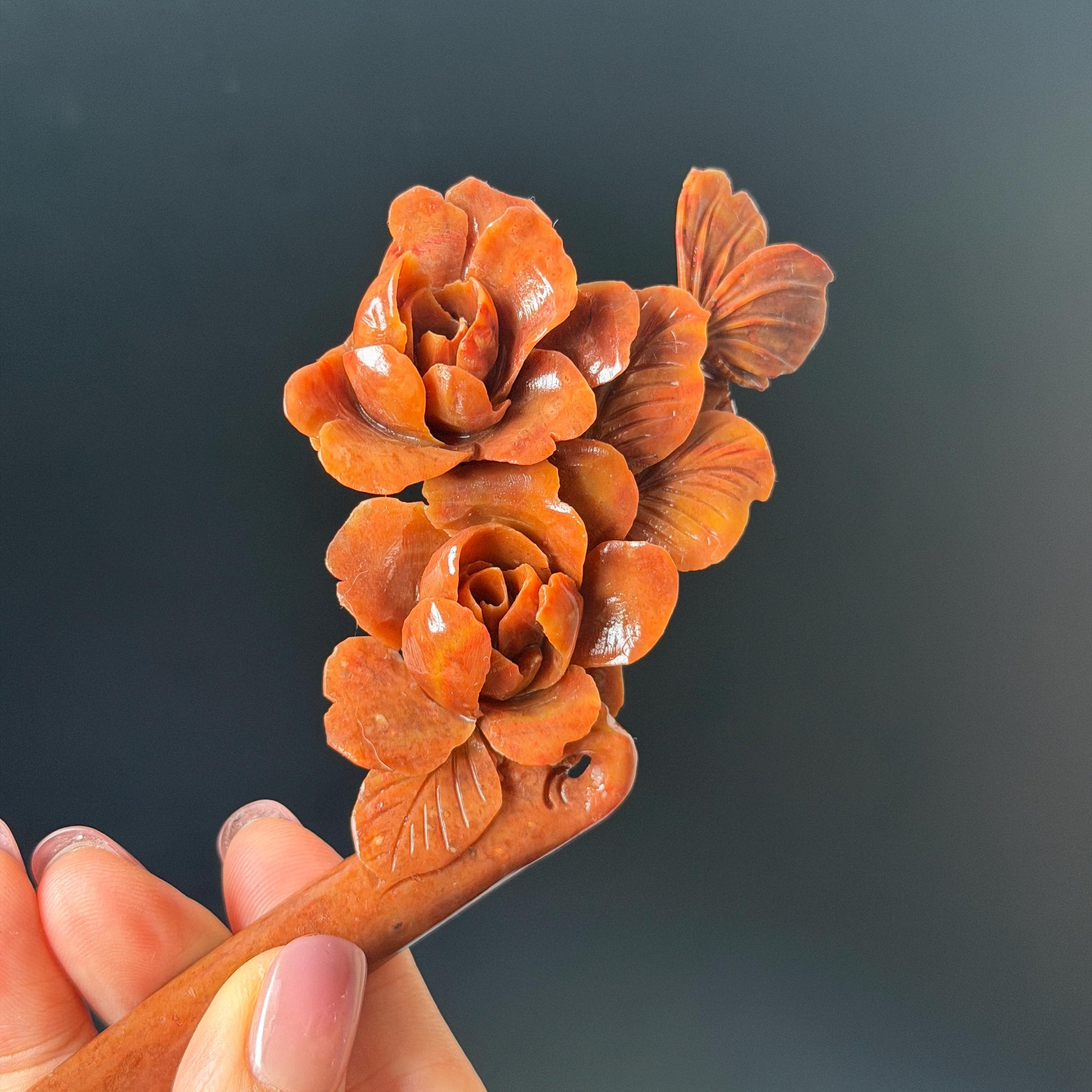 Xiu Jade Serpentine Hand Carved Camellia Flower with Butterfly Hair Stick: Natural Red Jade Handcrafted Vintage Hanfu Hairpin, 3D Stone carving Hair Jewelry Gift for her Bridal Shower gift hair clip wedding headpiece bridal hair accessories red jade carving white jade hand engraved flower hair stick japanese hairpins korean hair stick chinese hair comb vintage hair pins antique hair fork hanfu hair pins certified untreated jade bridal shower gift flower carving butterfly carving