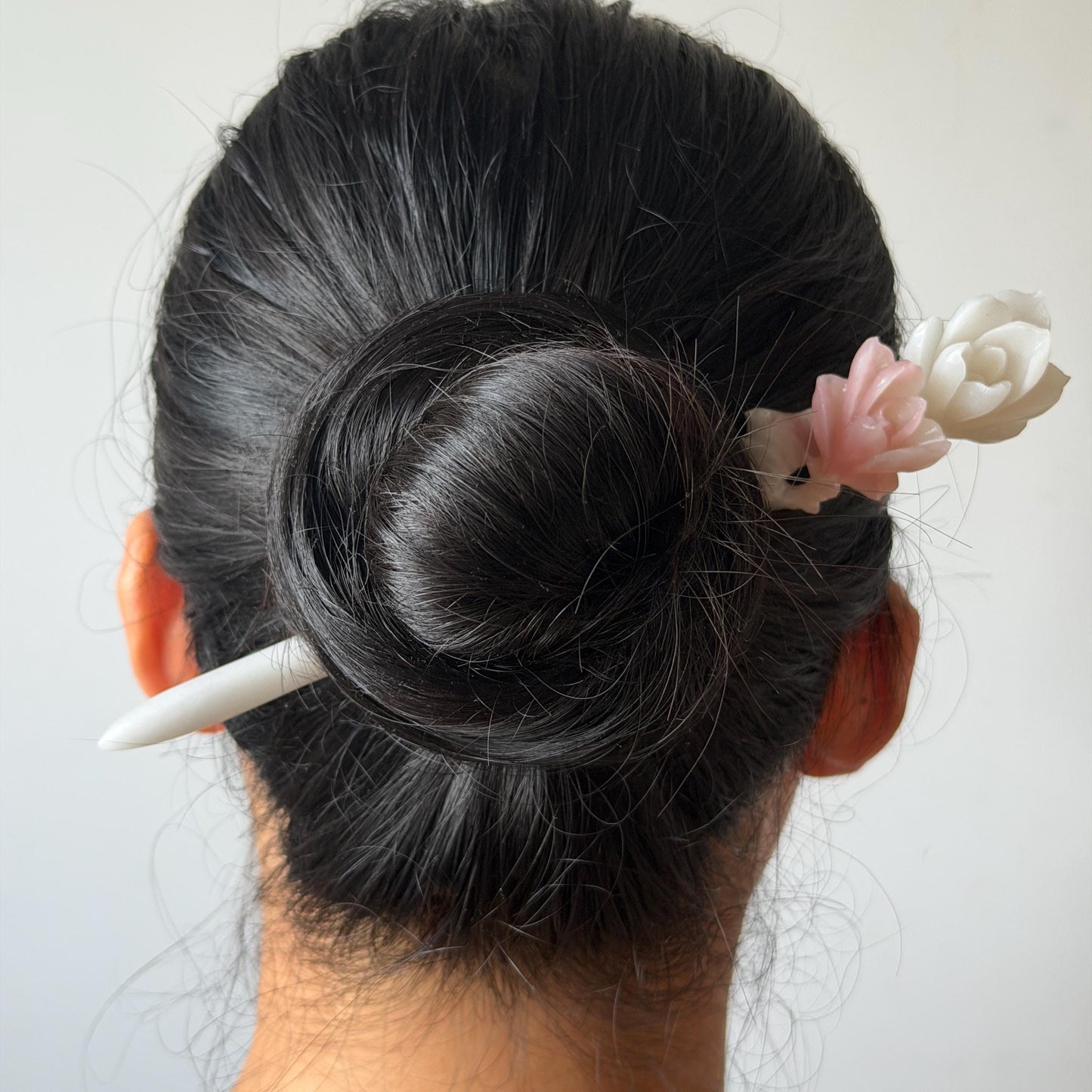 Xiu Jade Serpentine Hand Carved Pink Lotus Flower Hair Pin: Natural Pink & White Jade Handcrafted Hair Stick 3D stone carving Hair Jewelry | Asian Chinese Vintage Hanfu Hair Fork gift for her pink jade carving white jade flower carving yulan carving hand engraved yulan hairpins japanese hair stick korean hair pins vinatge hair fork chinese hair comb antique hairpins wedding headpiece engagement hair jewelry bridal shower gift bridal hair accessory 3D stone carving asian hair crown