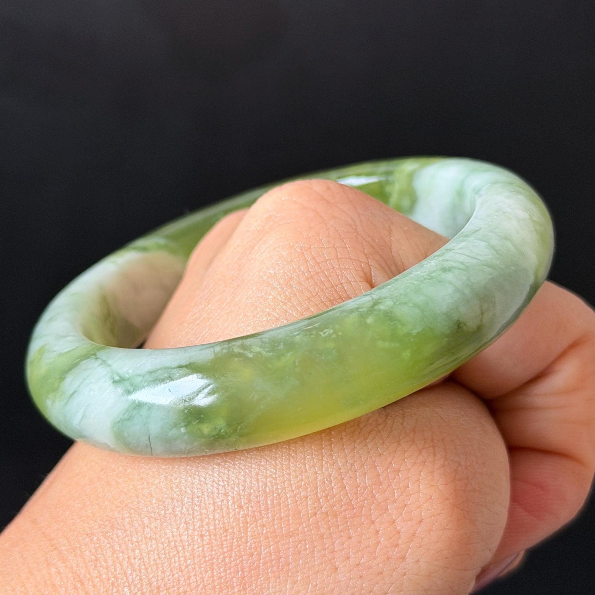 55.3mm Xiu Jade Serpentine Hand Carved Lotus Flowers Bangle: Natural White Green Jade Handcrafted Bracelet, Stone Carving Gemstone Jewelry  Gift for her wide jade bangle jade carving hand engraved stone carving natural untreated jade bracelet white jade green jade handcrafted jade lotus carving flower carving chinese jade vintage bangle antique bracelet sesame bracelet multi colour jade mother day gift green tea latte