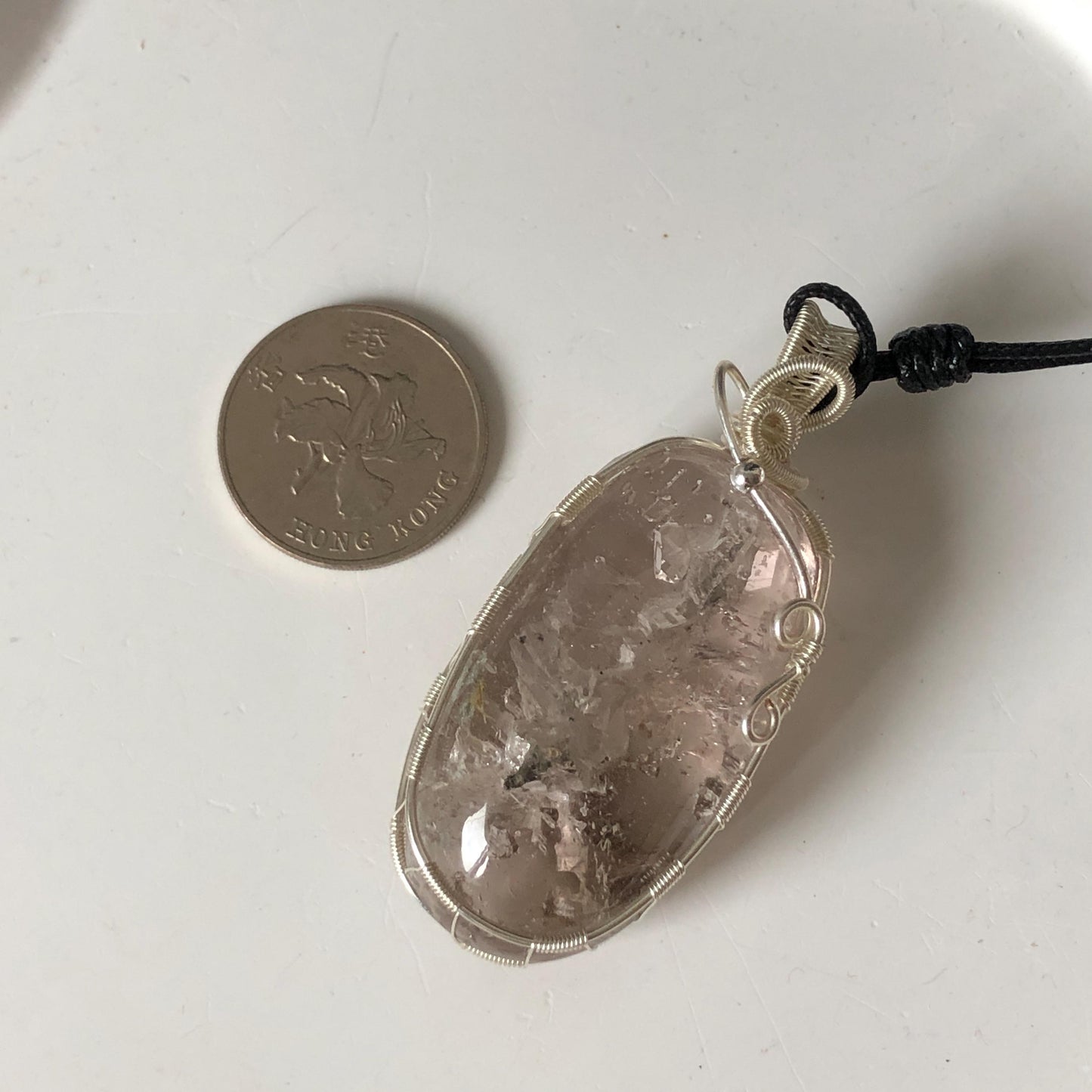 Ultra Rare! Moving Chalcopyrite Enhydro Quartz Cabochon Pendant Adjustable Necklace: with Shifting Bubble Inclusion Polished Crystal | Natural Gemstone Birthstone Gift for her enhydro crystal water bubble inclusion quartz chalcopyrite cubes mineral specimen silver pendant flowing sand inclusion rainbow quartz big enhydro charm choker palm stone for meditation healing stone necklace chakra abundance stone chakra crystal healing stone birthday gift
