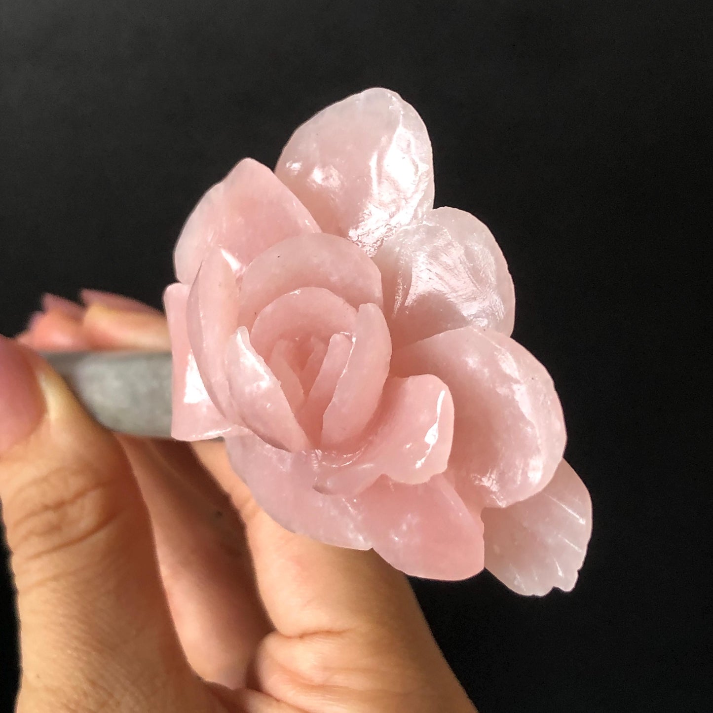 Xiu Jade Serpentine Hand Carved Pink Camellia Flower Hair Pin: Natural Pink & Grey Jade Handcrafted Hair Stick 3D stone carving Hair Jewelry | Asian Chinese Vintage Hanfu Hair Fork gift for her pink jade carving grey jade flower carving camellia carving hand engraved flower hairpins japanese hair stick korean hair pins vinatge hair fork chinese hair comb antique hairpins wedding headpiece engagement hair jewelry bridal shower gift bridal hair accessory 3D stone carving