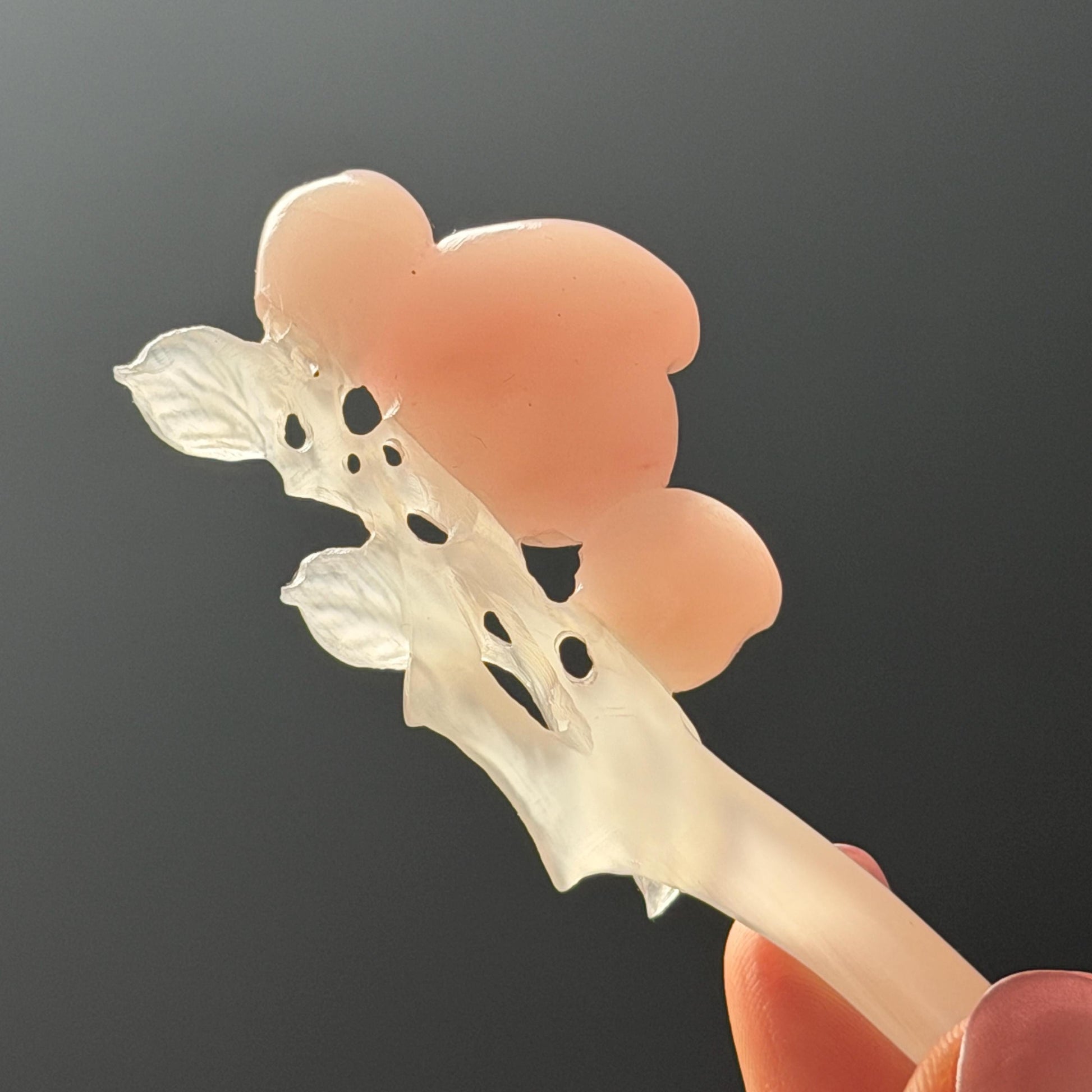 Xiu Jade Serpentine Hand Carved Pink Peach Flower Hair Pin: White & Pink Jade Handcrafted Hair Stick 3D stone carving Hair Jewelry | Asian Chinese Vintage Hanfu Hair Fork gift for her pink jade carving white jade flower carving peach carving hand engraved peach hairpins japanese hair stick korean hair pins vinatge hair fork chinese hair comb antique hairpins wedding headpiece engagement hair jewelry bridal shower gift bridal hair accessory 3D stone carving