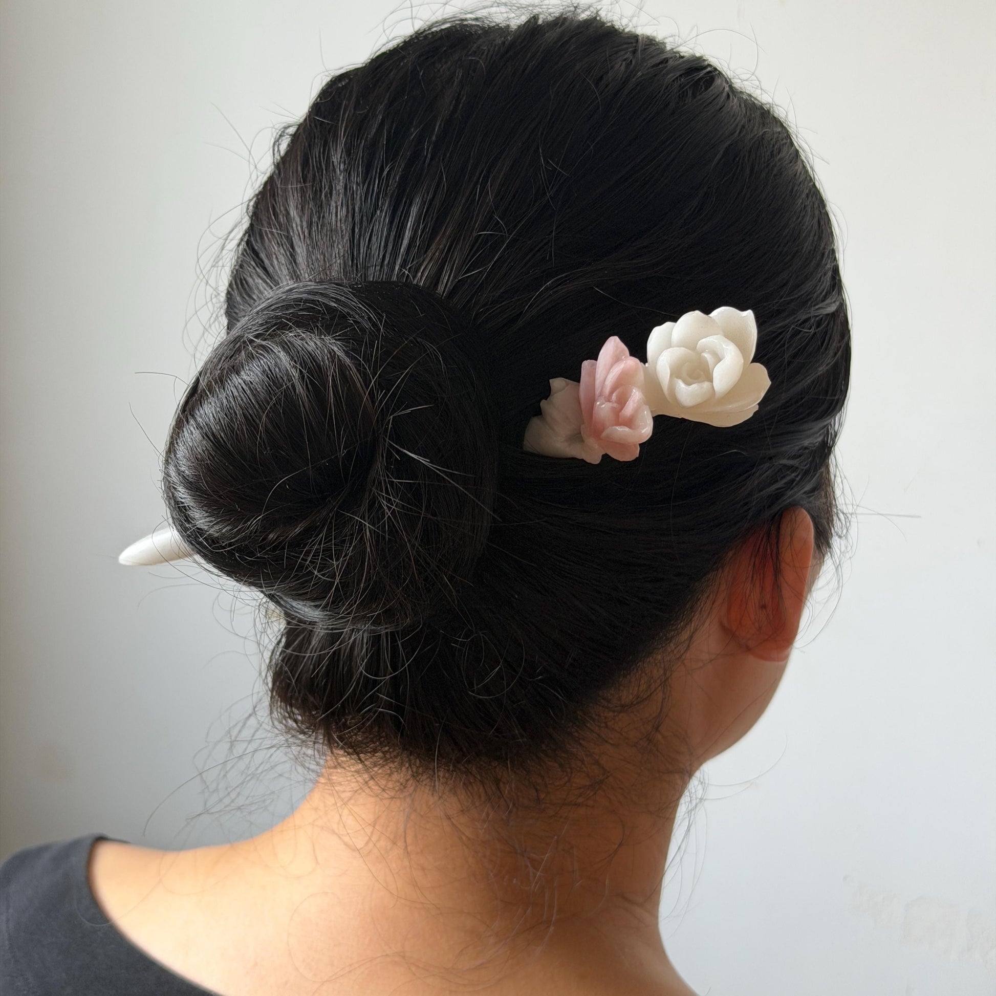 Xiu Jade Serpentine Hand Carved Pink Lotus Flower Hair Pin: Natural Pink & White Jade Handcrafted Hair Stick 3D stone carving Hair Jewelry | Asian Chinese Vintage Hanfu Hair Fork gift for her pink jade carving white jade flower carving yulan carving hand engraved yulan hairpins japanese hair stick korean hair pins vinatge hair fork chinese hair comb antique hairpins wedding headpiece engagement hair jewelry bridal shower gift bridal hair accessory 3D stone carving asian hair crown