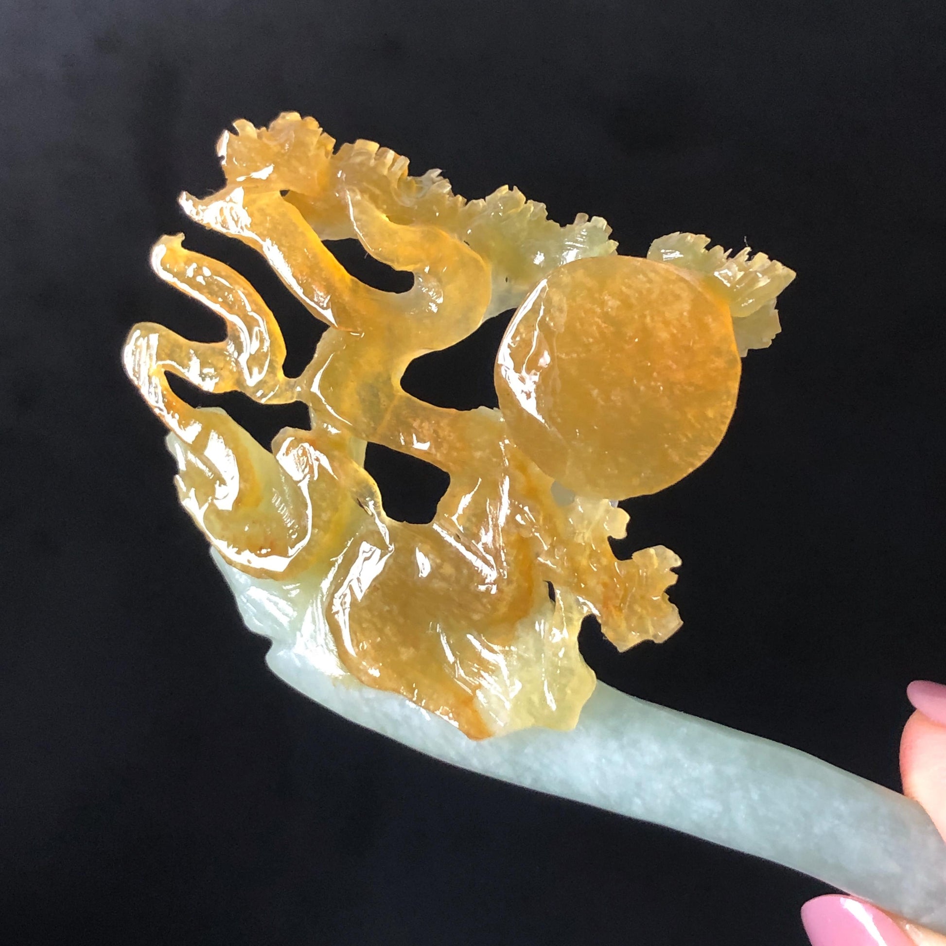 Certified Xiu Jade Serpentine Hand Carved Pavilions under Moon with Pine Tree Hair Pin: Natural Multicolour Orange Yellow GreenJade Hair Stick Hair Jewelry Chinese Vintage Hanfu Hair Fork gift for her green jade carving yellow jade flower carving landscapr carving hand engraved tree hairpins japanese hair stick korean hair pins vinatge hair fork chinese hair comb antique hairpins  accessory 3D stone carving asian hair crown hair claws