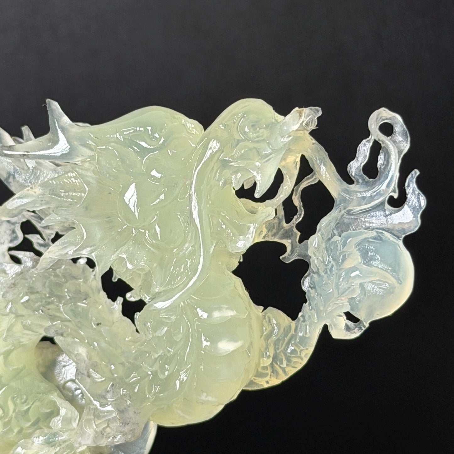 Xiu Jade Soaring Dragon Hand Carved Hair Pin: Natural Serpentine Ice Green White Jade Handcrafted Hair Stick Hollow Out Carving | Asian Vintage Hair Fork  Gift for her japanese hairpin korean hair stick hanfu hair fork vinatge hair comb antique hair pins dragon carving hand engraved dragon white jade green jade black jade carving hand carved dragon hair stick dragon lover gift handcrafted hair crown wedding headpiece 3D stone carving bridal hair jewelry