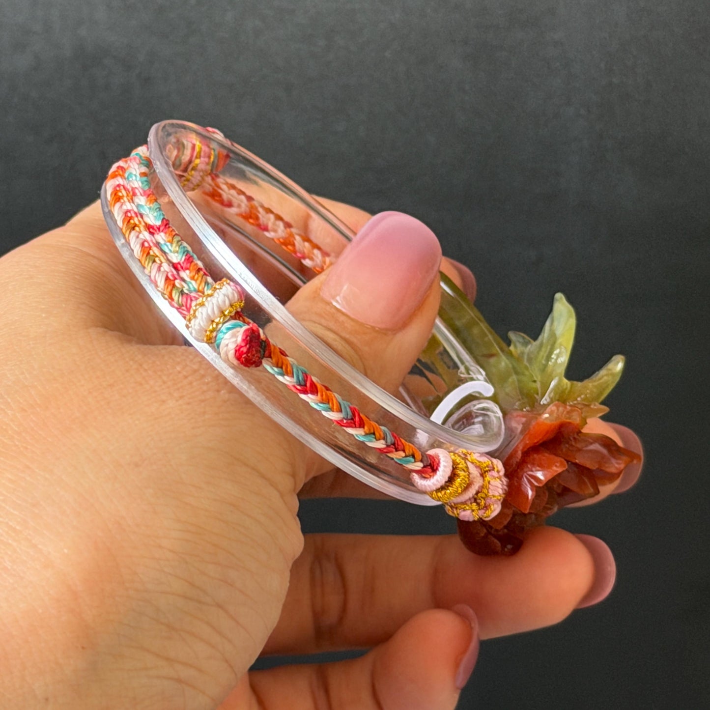 Xiu Jade Serpentine Hand Carved Blooming Peony Flower Charm Braided Bracelet: Natural Ice Yellow Red Jade Adjustable Bracelet 3D Stone Carving   adjustable bracelet woven bracelet rope 3D jade carving red jade yellow jade natural untreated jade handcrafted charm bead bracelet handmade bracelet flower carving peony carving hand engraved charm chinese braided bracelet vintage bracelet antique bracelet lucky rope flower lover gift birthday gift handcrafted bracelet birthday gift handmade bracelet