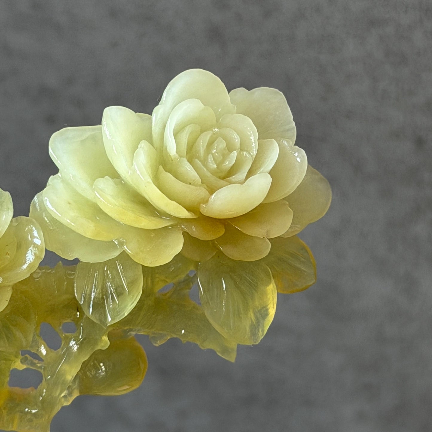 Xiu Jade Hand Carved Camellia Flower Hair Pin: Certified Natural Serpentine Multicolor Orange White Green Jade Handcrafted Hanfu Hair Stick