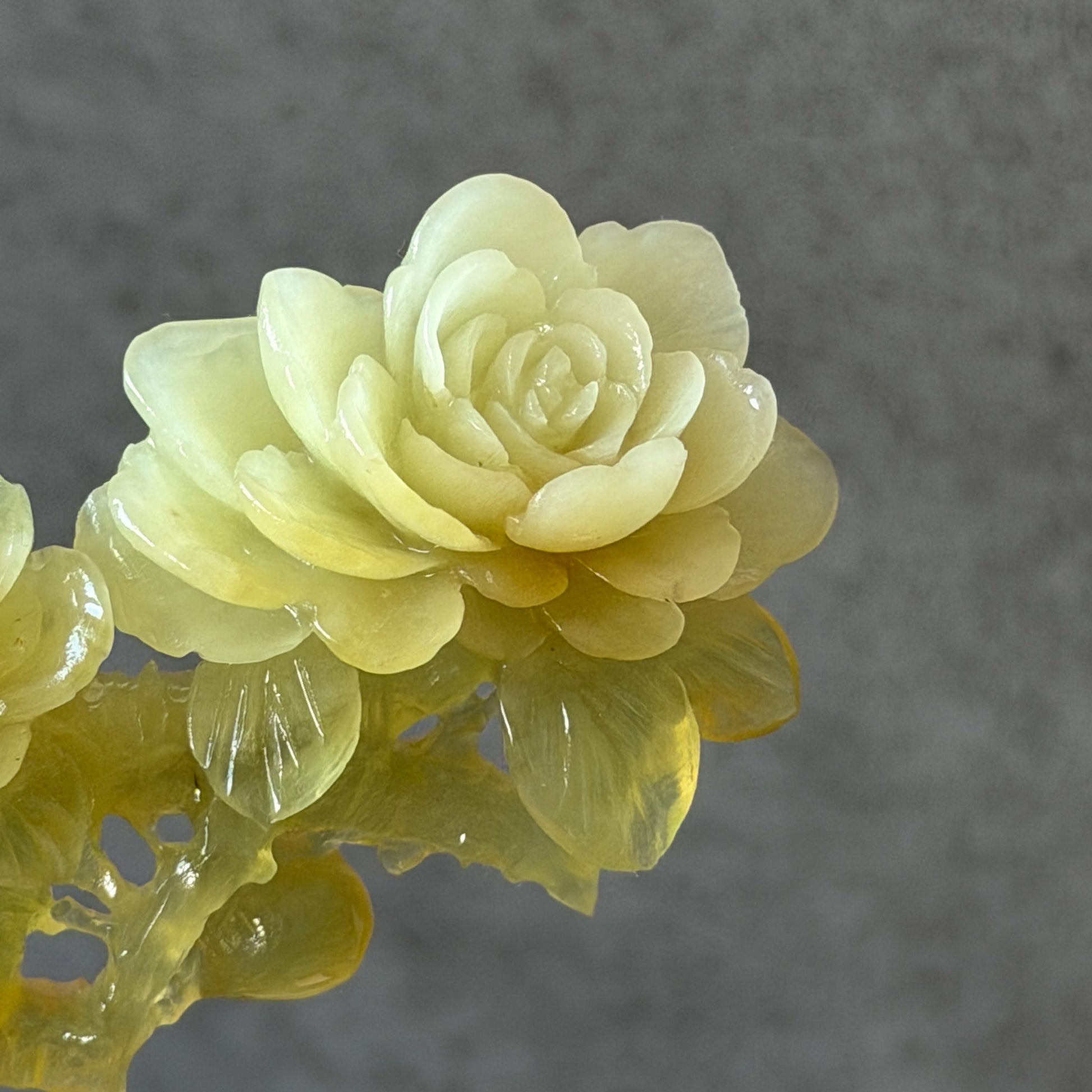 Xiu Jade Hand Carved Camellia Flower Hair Pin: Certified Natural Serpentine Multicolor Orange White Green Jade Handcrafted Hanfu Hair Stick