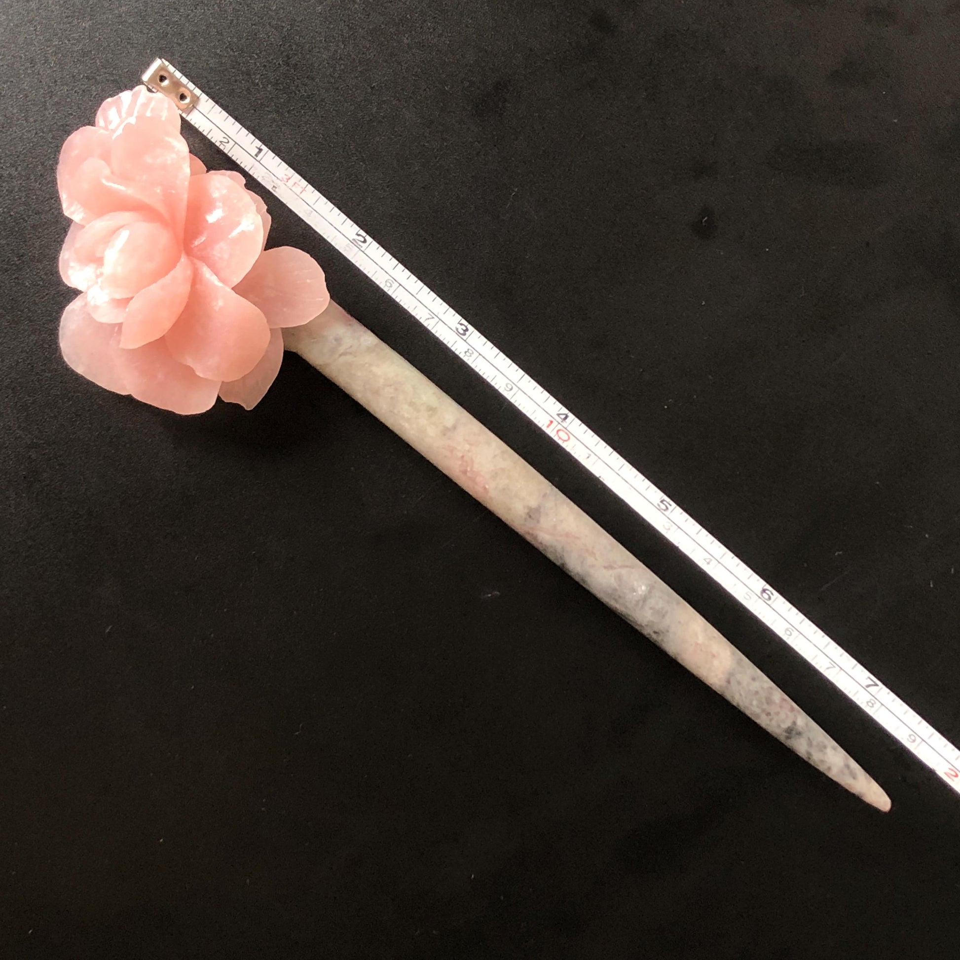 Xiu Jade Serpentine Hand Carved Pink Camellia Flower Hair Pin: Natural Pink & Grey Jade Handcrafted Hair Stick 3D stone carving Hair Jewelry | Asian Chinese Vintage Hanfu Hair Fork gift for her pink jade carving grey jade flower carving camellia carving hand engraved flower hairpins japanese hair stick korean hair pins vinatge hair fork chinese hair comb antique hairpins wedding headpiece engagement hair jewelry bridal shower gift bridal hair accessory 3D stone carving