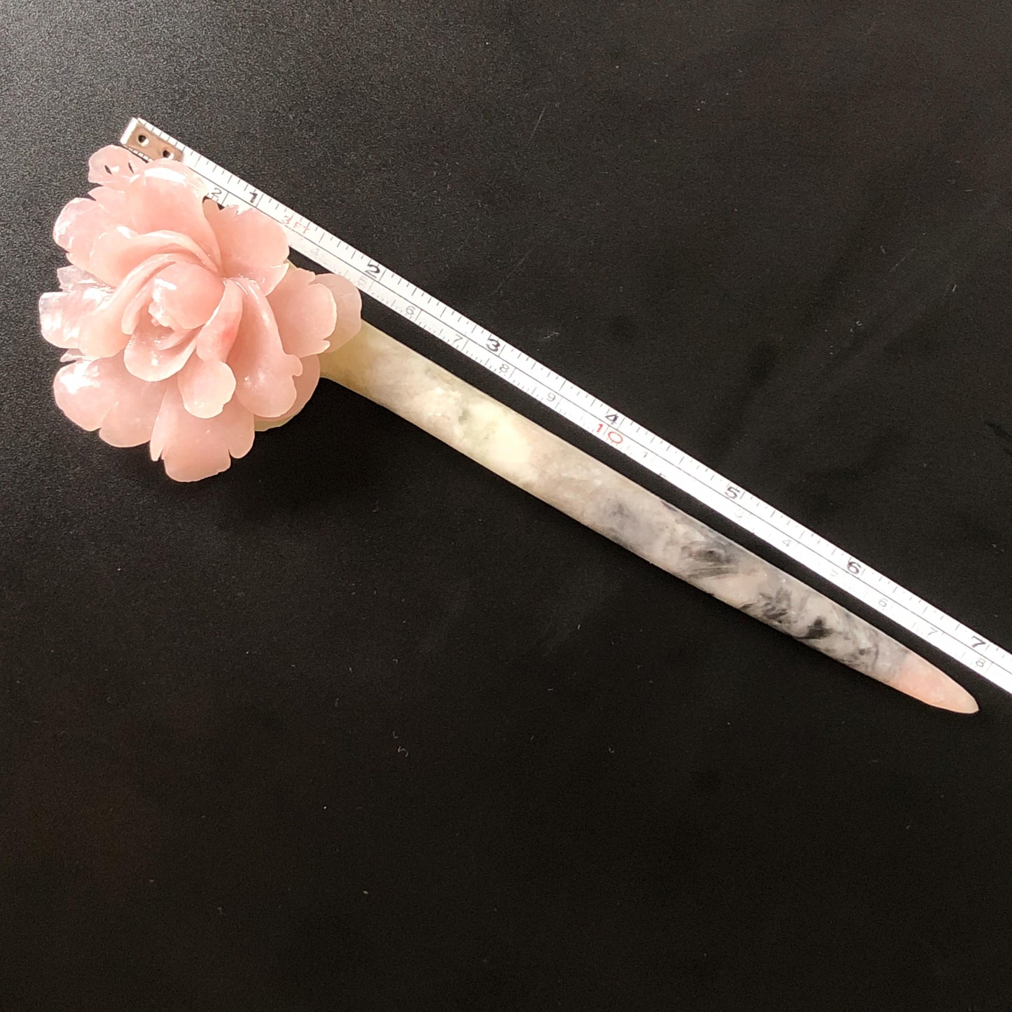 Xiu Jade Serpentine Hand Carved Pink Yulan Flower Hair Pin: Natural Pink Grey Green Jade Handcrafted Hair Stick 3D stone carving Hair Jewelry | Asian Chinese Vintage Hanfu Hair Fork gift for her pink jade carving green jade grey jade flower carving yulan carving hand engraved yulan hairpins japanese hair stick korean hair pins vinatge hair fork chinese hair comb antique hairpins wedding headpiece engagement hair jewelry bridal shower gift bridal hair accessory 3D stone carving