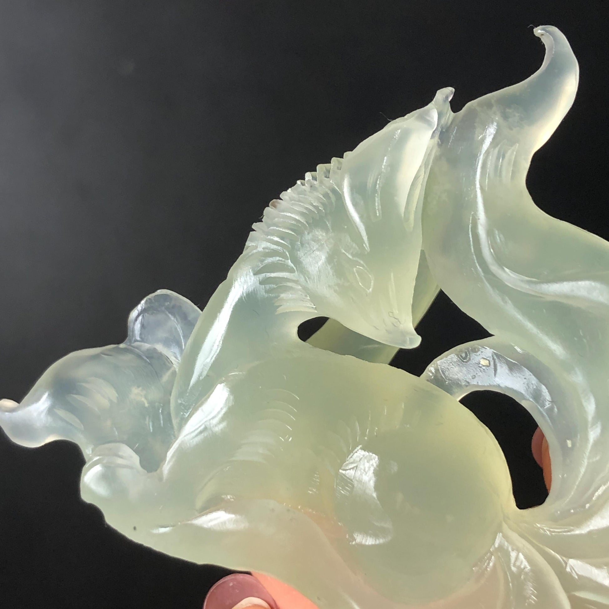 Xiu Jade Nine-tailed Fox Hand Carved Hair Crown: Natural Serpentine Ice Green  Jade Hanfu Hair Stick 3D stone carving Asian Chinese Vintage Style  Gift for her, hairpin, green jade hair stick, hair fork, chinese hairpin, korean hair stick, japanese hair pin, vinatge hair comb, bridal hair clip, fox lover gift, hand carved fox, hand engraved animals carving, fox carving, real jade untreated jade bridal headpiece wedding hair jewelry hollow out carving gift for her engagement gift