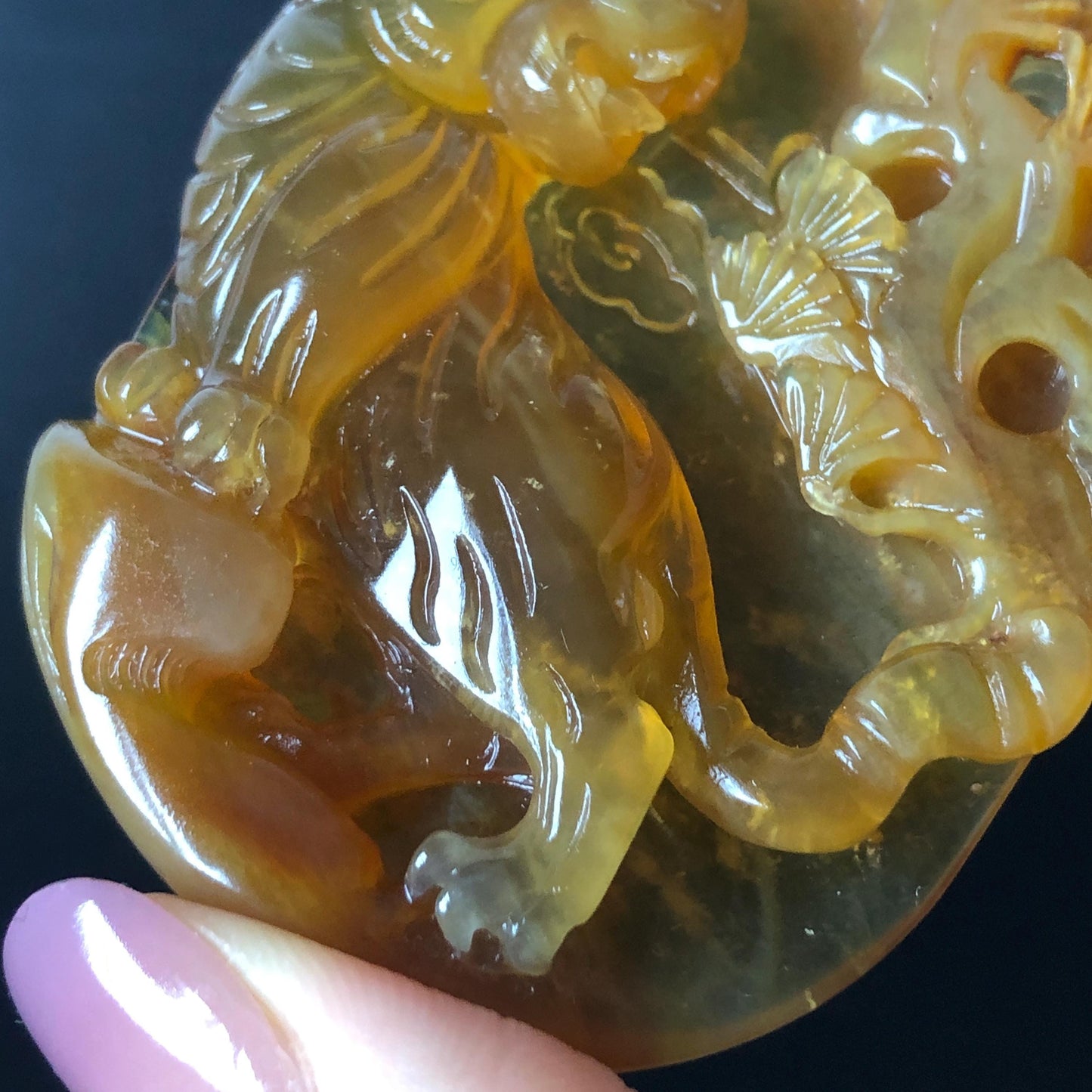 Xiu Jade Tiger in the wood Pine Tree Hand Carved Pendant Adjustable Necklace: Certified Natural Serpentine Bi-color Ice Yellow Green Jade Handcrafted Charm 3D Stone Carving yellow jade carving green jade 3D carving tiger carving pine tree carving tiger pendant animals carving charm adjustable necklace for men choker jade with certificate untreated jade lucky charm tiger lover gift handcrafted jade relief carving birthday gift big pendant huge charm