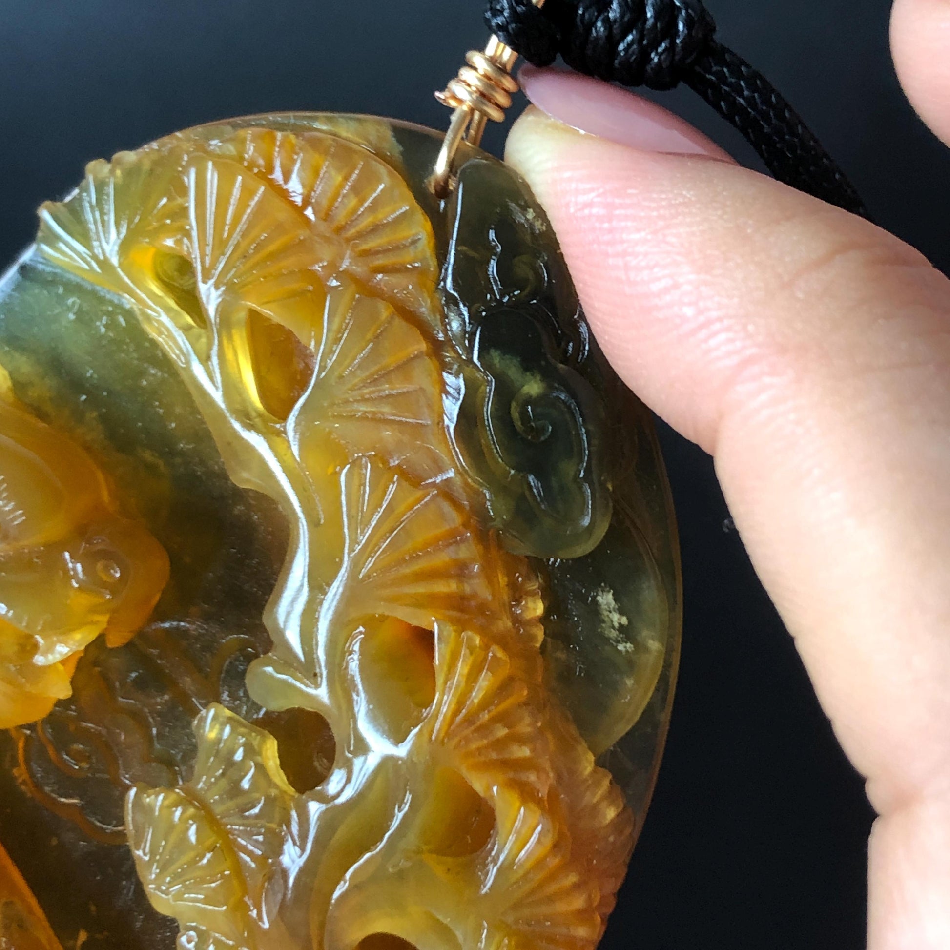 Xiu Jade Tiger in the wood Pine Tree Hand Carved Pendant Adjustable Necklace: Certified Natural Serpentine Bi-color Ice Yellow Green Jade Handcrafted Charm 3D Stone Carving yellow jade carving green jade 3D carving tiger carving pine tree carving tiger pendant animals carving charm adjustable necklace for men choker jade with certificate untreated jade lucky charm tiger lover gift handcrafted jade relief carving birthday gift big pendant huge charm