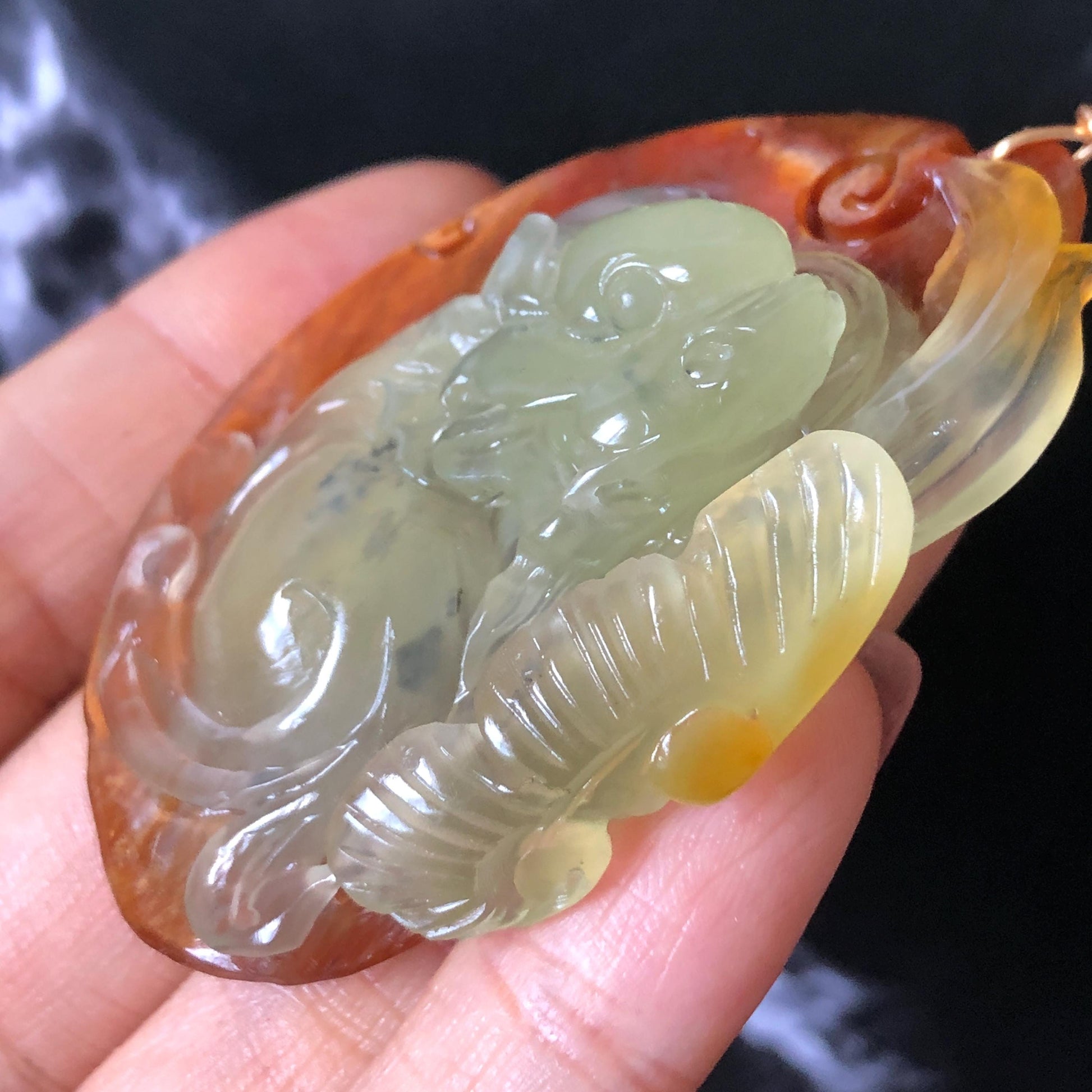 Xiu Jade Pixiu & Ruyi Hand Carved Pendant Adjustable Necklace: Certified Natural Serpentine Brown & Yellow Jade Hand Engraved Charm | Abundance & Wealth | Stone Crystal Gemstone Jewellery gift for her gift for him hand engraved jade handcrafted jade charm yellow jade brown jade red jade multicolor jade relief carving 3D stone carving pixiu carving antique pendant asian vintage charm lucky charm big pendant certificate jade untreat real jade pixiu lover gift protection charm