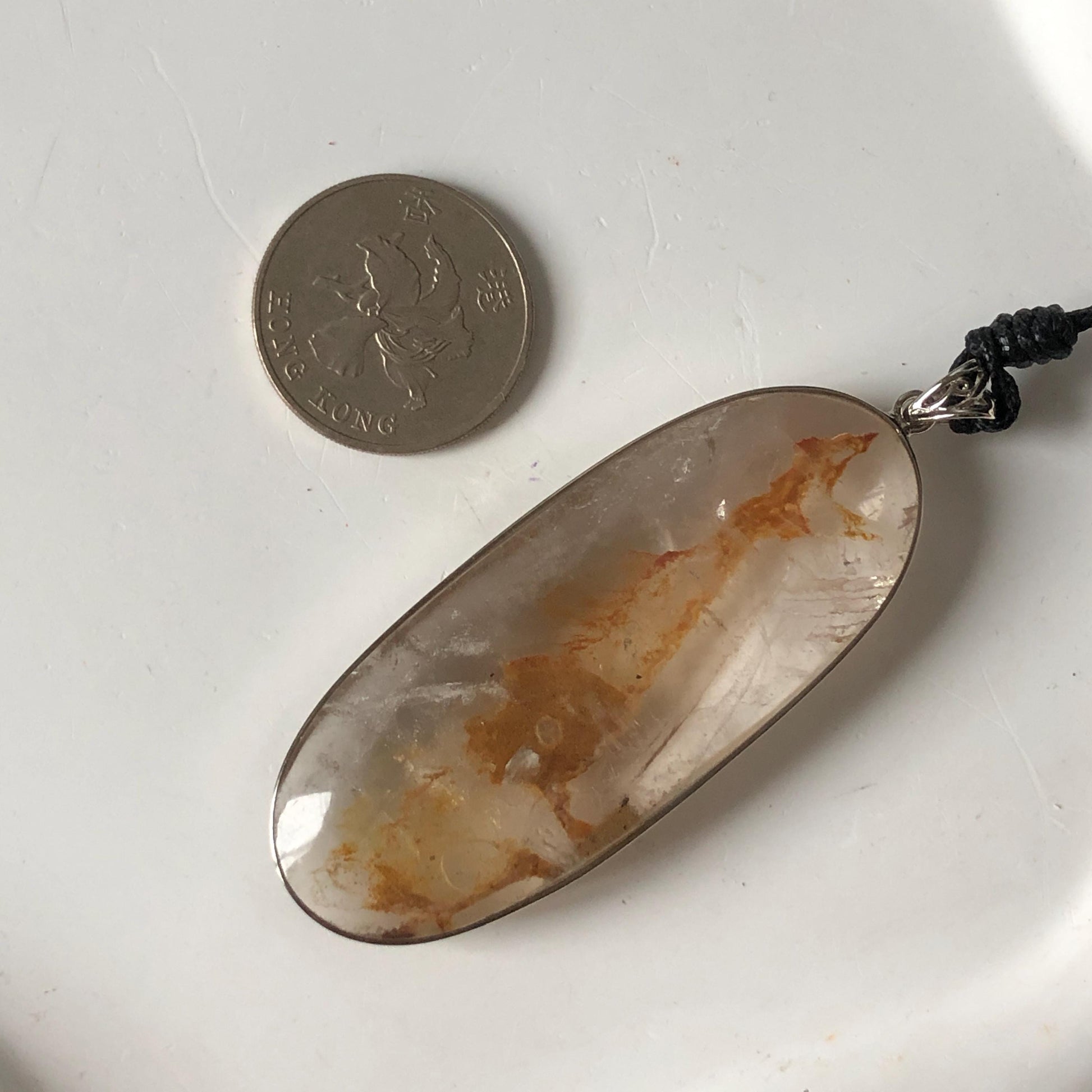 Ultra Rare! Enhydro Quartz Shimmering Golden Yellow Sand Waterfall S925 Silver Polished Pendant Adjustable Necklace | Natural Gemstone Birthstone Gift for her enhydro quartz sand water-fall pendant necklace choker gemstone charm stone pendant choker polished stone pendant crystal charm birthstone men necklace chakra crystal minerals specimen silver wire wrapped pendant inclusion crystal inclusion crystal yellow sand inclusion certified untreated crystal with certificate of authenticity