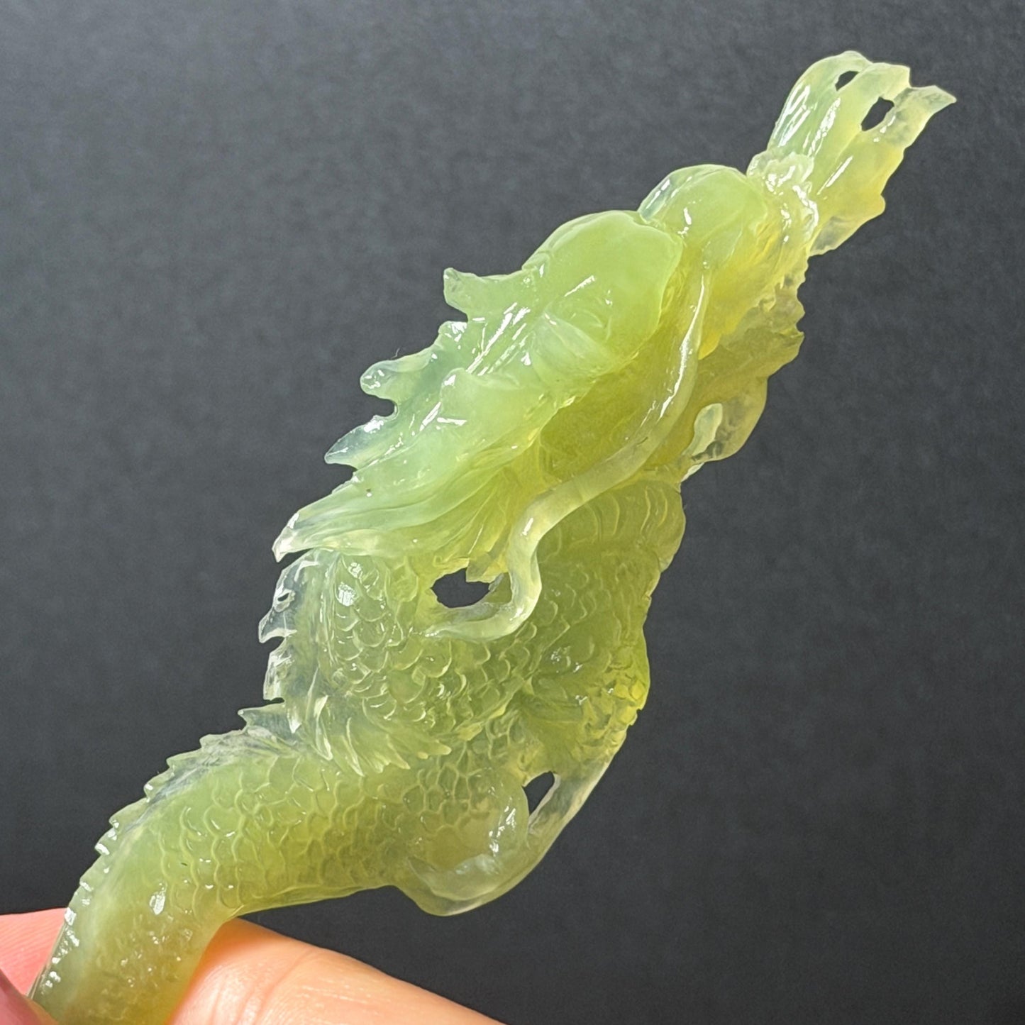 Xiu Jade Green Dragon Hand Carved Hair Pin: Certified Natural Serpentine Ice Green Jade Handcrafted Hanfu Hair Stick 3D Stone Carving Hair Stick Asian Vintage Hair Fork Gift for her japanese hairpin korean hair stick hanfu hair fork vintage hair comb antique hair pins dragon carving hand engraved dragon green jade white jade carving hand carved dragon carving green dragon wedding headpiece bridal hair jewelry engagement hair accessory antique hair fork wedding headpiece hollow out relief carving