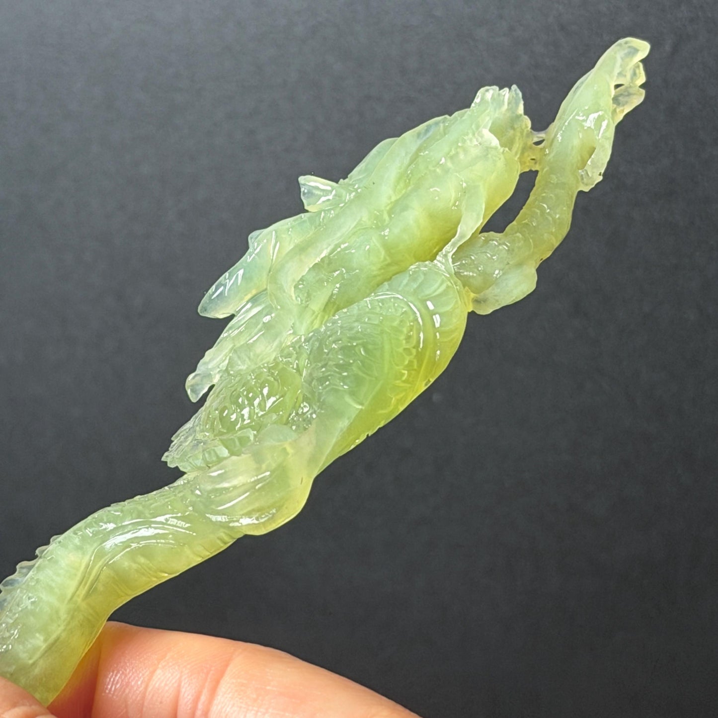Xiu Jade Green Dragon Hand Carved Hair Pin: Certified Natural Serpentine Ice Green Jade Handcrafted Hanfu Hair Stick 3D Stone Carving Hair Stick Asian Vintage Hair Fork Gift for her japanese hairpin korean hair stick hanfu hair fork vintage hair comb antique hair pins dragon carving hand engraved dragon green jade white jade carving hand carved dragon carving green dragon wedding headpiece bridal hair jewelry engagement hair accessory antique hair fork wedding headpiece hollow out relief carving