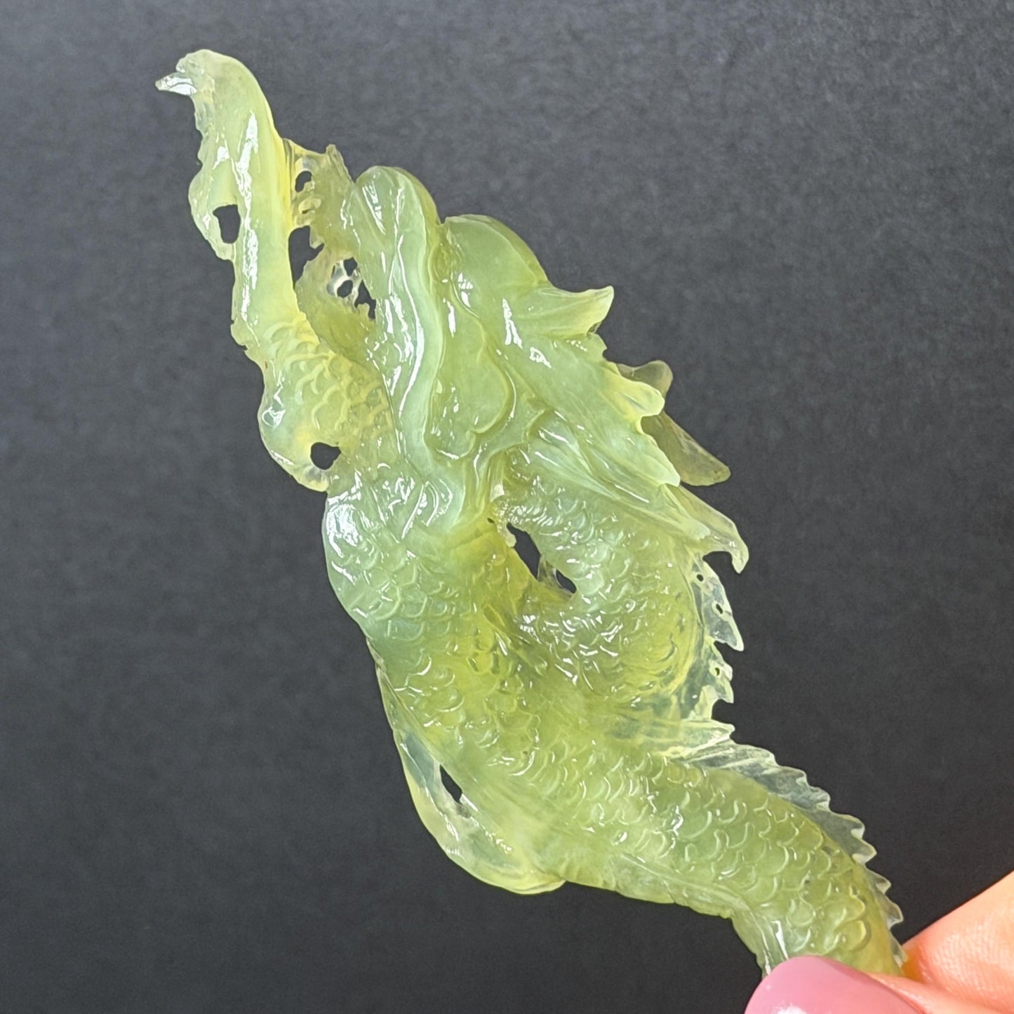 Xiu Jade Green Dragon Hand Carved Hair Pin: Certified Natural Serpentine Ice Green Jade Handcrafted Hanfu Hair Stick 3D Stone Carving Hair Stick Asian Vintage Hair Fork Gift for her japanese hairpin korean hair stick hanfu hair fork vintage hair comb antique hair pins dragon carving hand engraved dragon green jade white jade carving hand carved dragon carving green dragon wedding headpiece bridal hair jewelry engagement hair accessory antique hair fork wedding headpiece hollow out relief carving