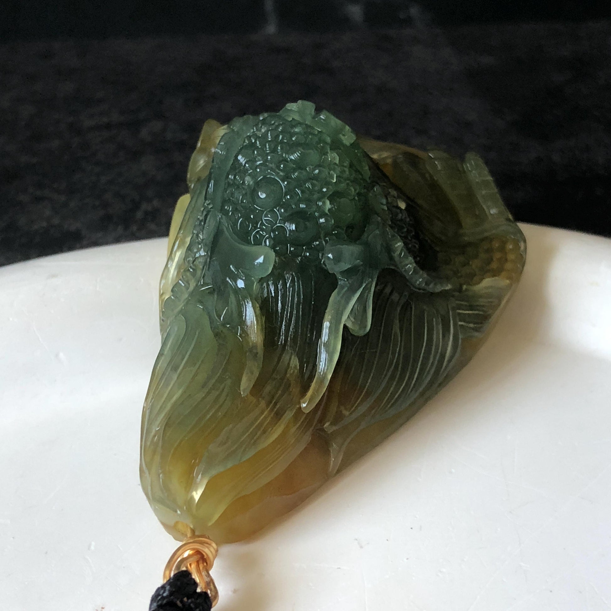 Xiu Jade Dragon Hand Carved Pendant Adjustable Necklace: Natural Serpentine Yellow Green Jade Handcrafted Charm with certificate | Power & Wealth | Stone Crystal Gemstone Jewellery gift for her gift for him hand engraved jade handcrafted jade charm yellow jade green jade multicolor jade relief carving 3D stone carving dragon carving antique pendant asian vintage charm lucky charm big pendant certificate jade untreat real jade dragon lover gift certified jade