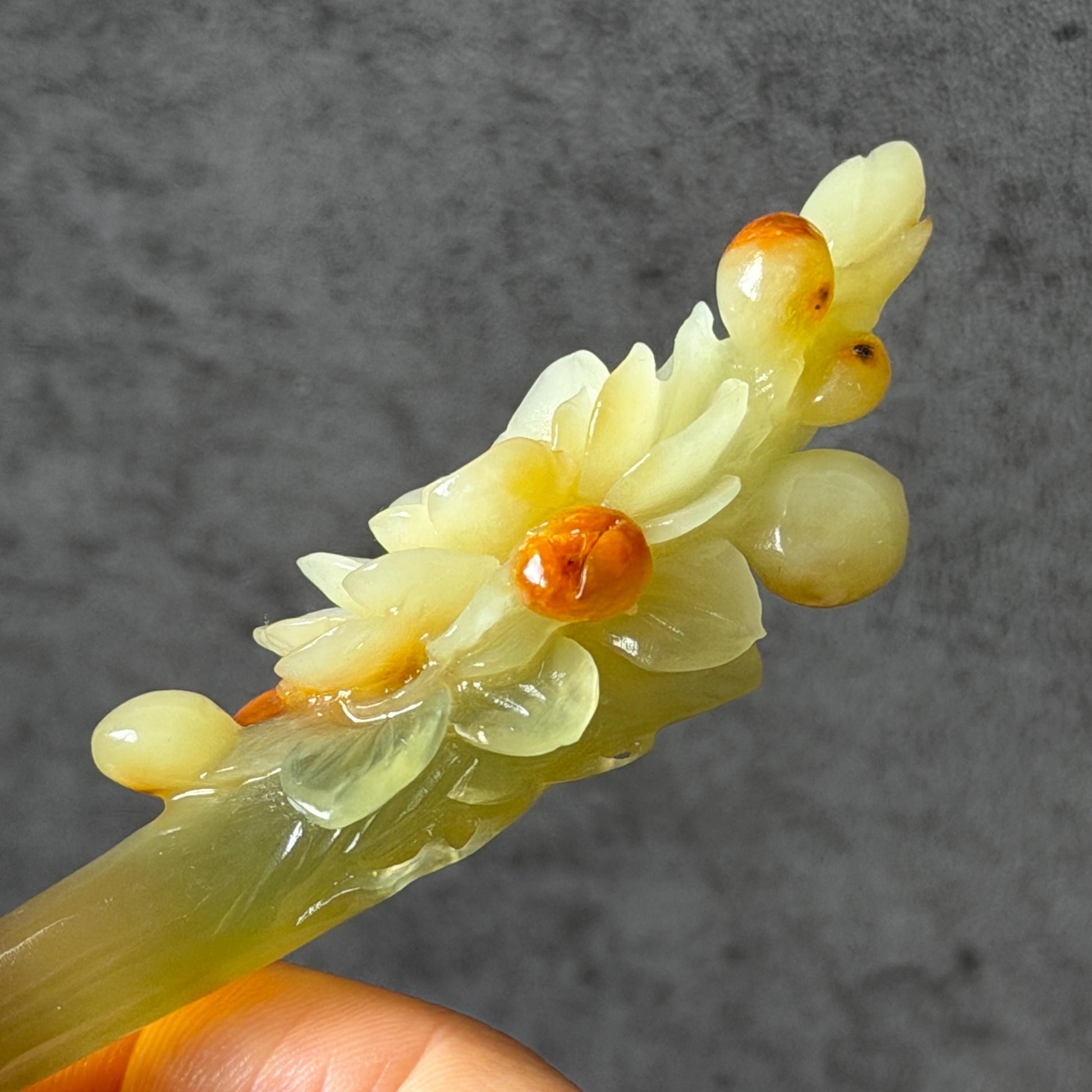 Xiu Jade Hand Carved Camellia Flower Hair Pin: Certified Natural Serpentine Multicolor Orange White Green Jade Handcrafted Hair Stick | Asian Vintage Hair Fork 3D stone carving Hair Jewelry | Chinese Hanfu Hair Fork gift for her green jade carving white jade orange jade flower carving camellia carving hand engraved hairpins japanese hair stick korean hair pins hair fork hair comb antique hairpins wedding headpiece engagement hair jewelry bridal shower gift bridal hair accessory  asian hair crown
