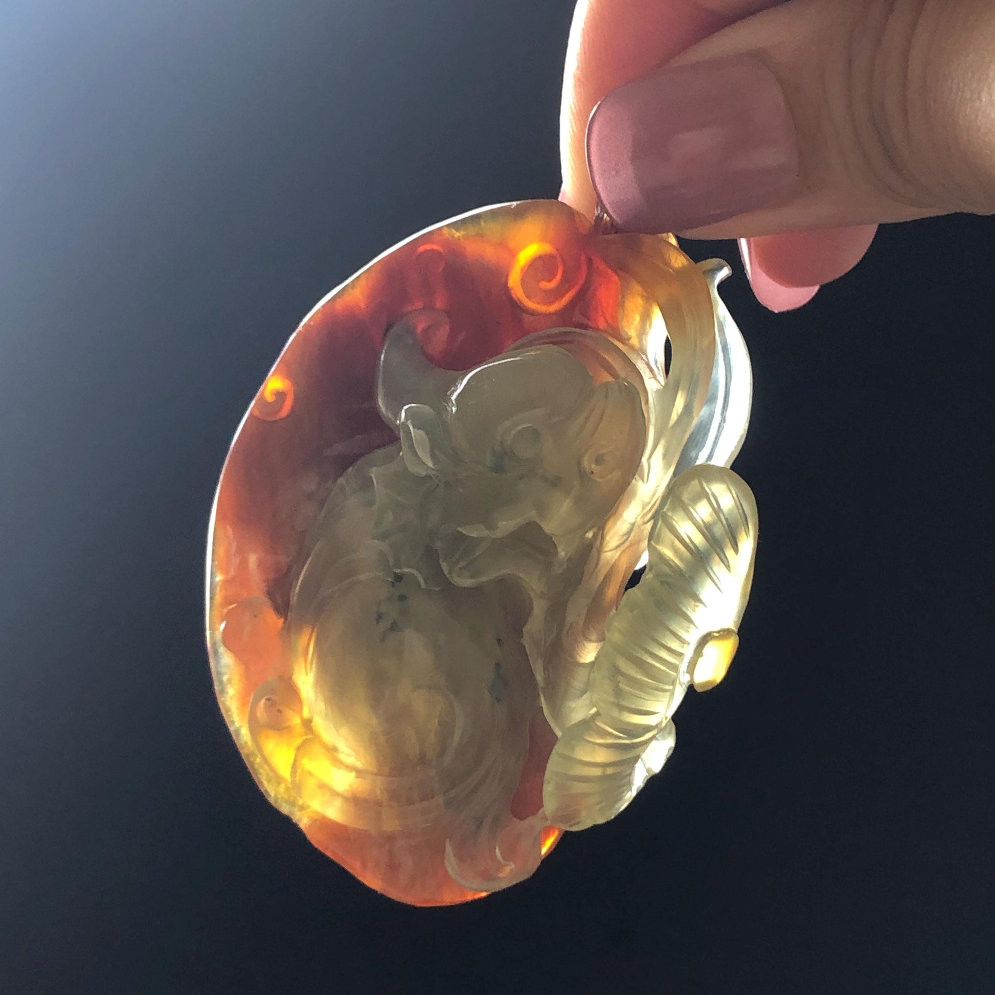 Xiu Jade Pixiu & Ruyi Hand Carved Pendant Adjustable Necklace: Certified Natural Serpentine Brown & Yellow Jade Hand Engraved Charm | Abundance & Wealth | Stone Crystal Gemstone Jewellery gift for her gift for him hand engraved jade handcrafted jade charm yellow jade brown jade red jade multicolor jade relief carving 3D stone carving pixiu carving antique pendant asian vintage charm lucky charm big pendant certificate jade untreat real jade pixiu lover gift protection charm