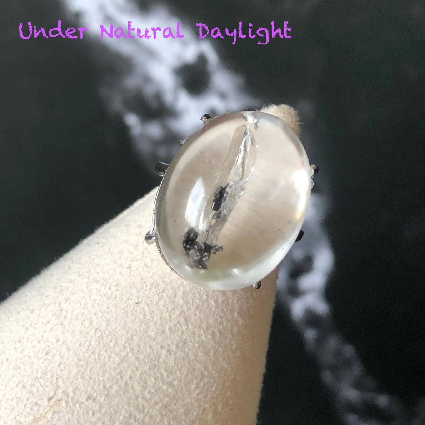 Enhydro Quartz (Herkimer Diamond) S925 Silver Adjustable Ring: Rare Moving Black Tourmaline Inclusion Polished Crystal Statement Ring for Women ring crystal band ring crystal cocktail ring crystal stackable ring 7 chakra crystal ring meditation crystal healing stone birthstone silver ring ring for men rainbow quartz minerals specimen inclusion quartz tourmaline inclusion quick sand inclusion water inclusion cocktail ring stackable ring enhydro crystal ring men statement ring untreated crystal