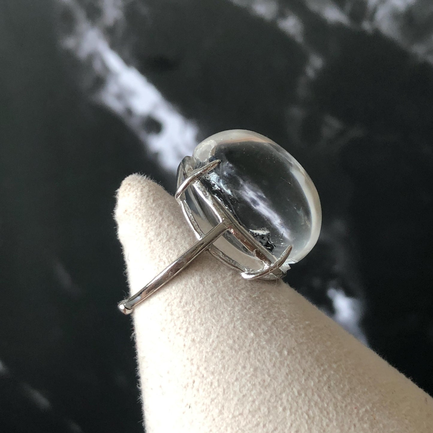 Enhydro Quartz (Herkimer Diamond) S925 Silver Adjustable Ring: Rare Moving Black Tourmaline Inclusion Polished Crystal Statement Ring for Women ring crystal band ring crystal cocktail ring crystal stackable ring 7 chakra crystal ring meditation crystal healing stone birthstone silver ring ring for men rainbow quartz minerals specimen inclusion quartz tourmaline inclusion quick sand inclusion water inclusion cocktail ring stackable ring enhydro crystal ring men statement ring untreated crystal