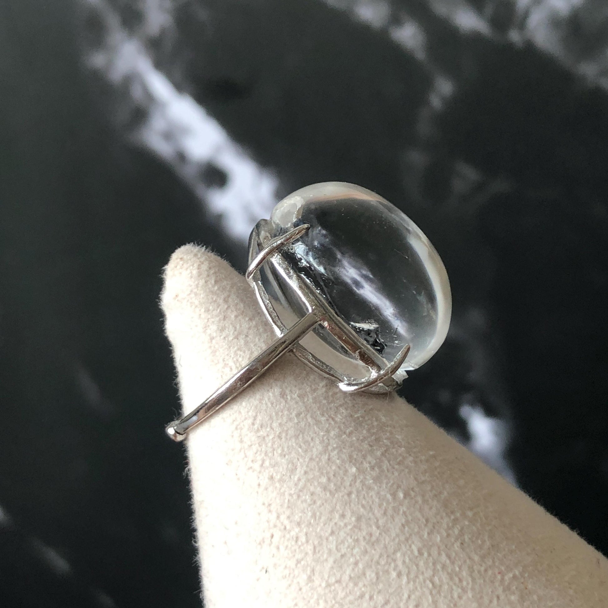 Enhydro Quartz (Herkimer Diamond) S925 Silver Adjustable Ring: Rare Moving Black Tourmaline Inclusion Polished Crystal Statement Ring for Women ring crystal band ring crystal cocktail ring crystal stackable ring 7 chakra crystal ring meditation crystal healing stone birthstone silver ring ring for men rainbow quartz minerals specimen inclusion quartz tourmaline inclusion quick sand inclusion water inclusion cocktail ring stackable ring enhydro crystal ring men statement ring untreated crystal