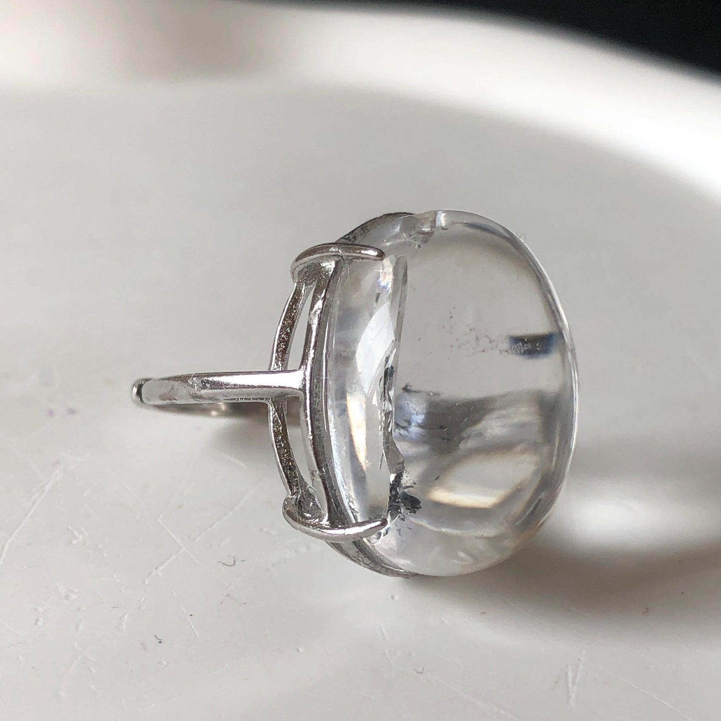 Enhydro Quartz (Herkimer Diamond) S925 Silver Adjustable Ring: Rare Moving Black Tourmaline Inclusion Polished Crystal Statement Ring for Women ring crystal band ring crystal cocktail ring crystal stackable ring 7 chakra crystal ring meditation crystal healing stone birthstone silver ring ring for men rainbow quartz minerals specimen inclusion quartz tourmaline inclusion quick sand inclusion water inclusion cocktail ring stackable ring enhydro crystal ring men statement ring untreated crystal