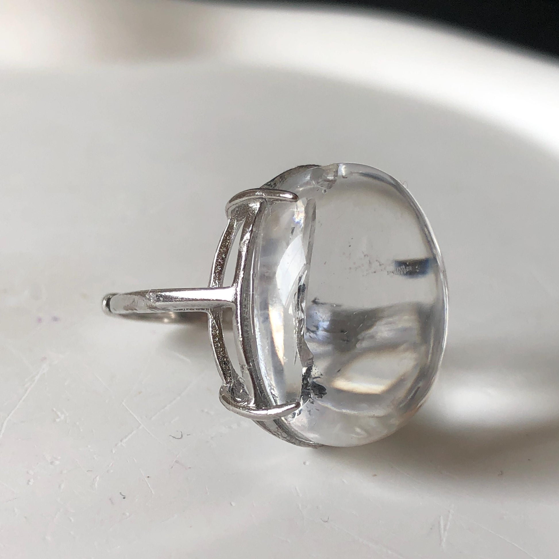 Enhydro Quartz (Herkimer Diamond) S925 Silver Adjustable Ring: Rare Moving Black Tourmaline Inclusion Polished Crystal Statement Ring for Women ring crystal band ring crystal cocktail ring crystal stackable ring 7 chakra crystal ring meditation crystal healing stone birthstone silver ring ring for men rainbow quartz minerals specimen inclusion quartz tourmaline inclusion quick sand inclusion water inclusion cocktail ring stackable ring enhydro crystal ring men statement ring untreated crystal