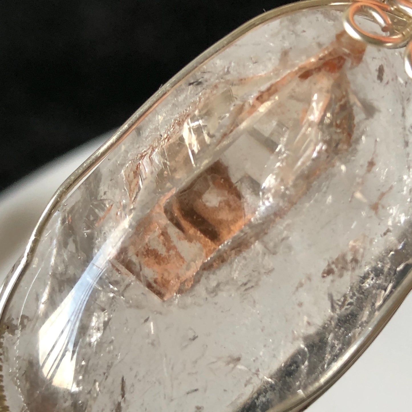 Rare Found! Enhydro Quartz Moving Dried Red Sand: Polished Inclusion Crystal Wrapped Wire Pendant Adjustable Necklace Palm Stone gift for her enhydro quartz sand water-fall pendant necklace choker gemstone charm stone pendant choker polished stone pendant crystal charm birthstone men necklace chakra crystal minerals specimen silver wire wrapped pendant inclusion crystal inclusion crystal sediment stone dirt inclusion quick sand inclusion chakra stone meditation crystal birthstone necklce