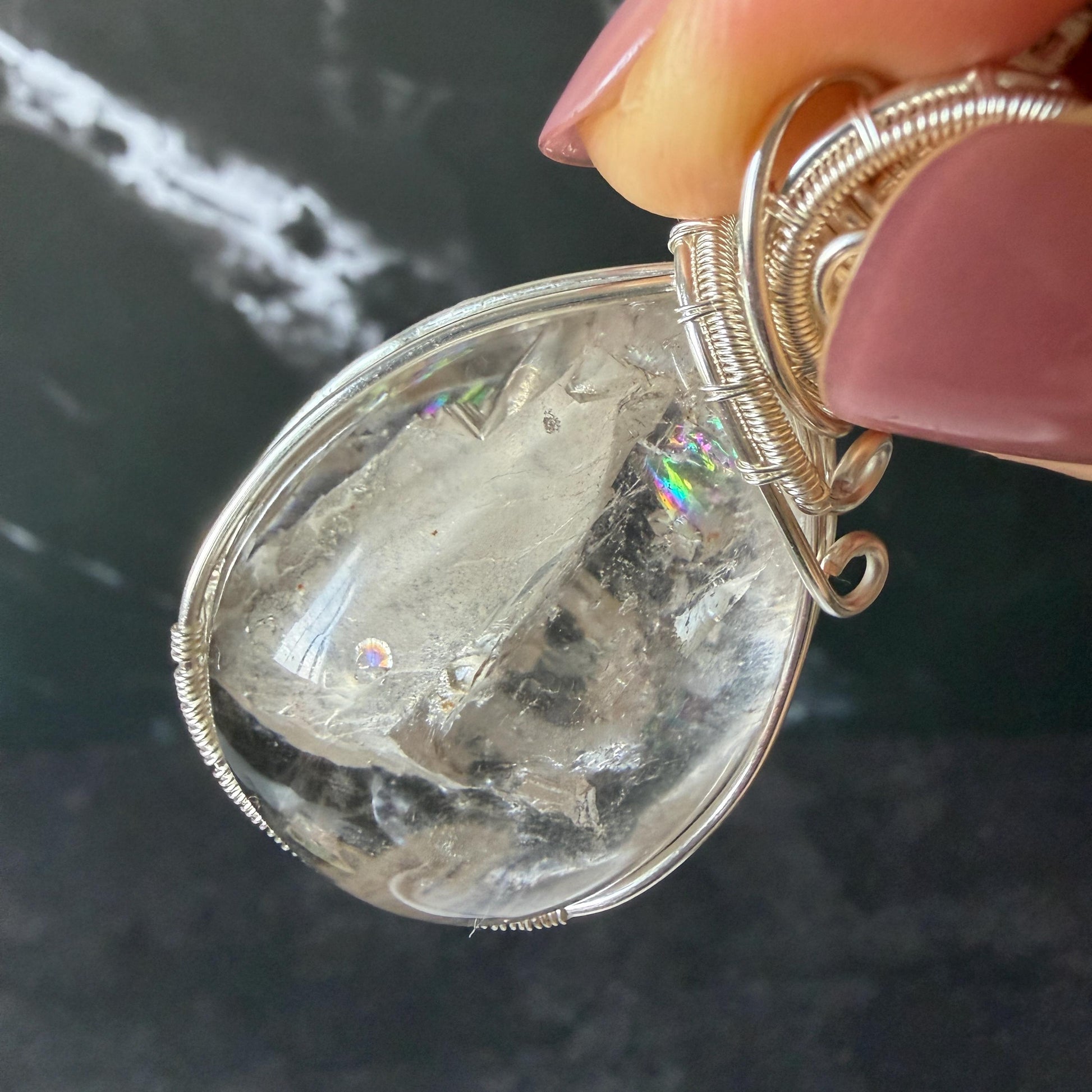 Ultra Rare! Moving Dried Chalcopyrite Enhydro Quartz:  Natural Polished Inclusion Crystal Cabochon Pendant Adjustable Necklace | Natural Gemstone Birthstone Gift for her  enhydro crystal water bubble inclusion quartz chalcopyrite cubes mineral specimen silver pendant flowing sand inclusion rainbow quartz big enhydro charm choker palm stone for meditation healing stone necklace chakra abundance stone chakra crystal healing stone birthday gift sterling sliver pendant quick sand inclusion