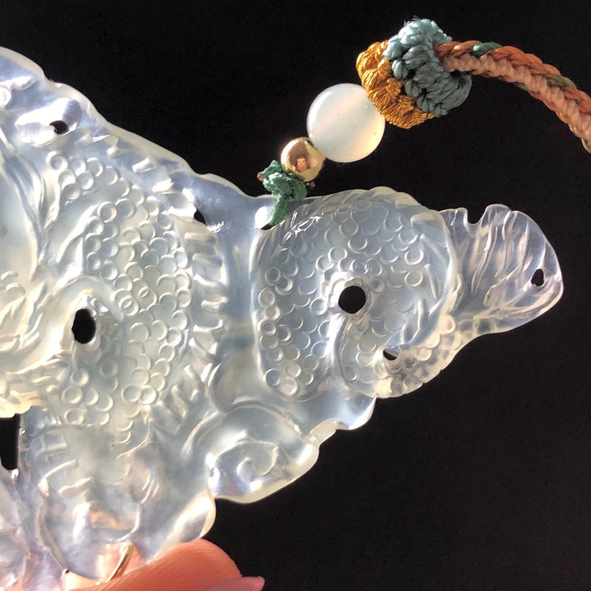 Xiu Jade Serpentine Dragon Hand Carved Pendant Adjustable Necklace: Natural Bluish Green and Yellow Jade Handcrafted Charm | Power & Wealth | Stone Crystal Gemstone Jewellery gift for her gift for him hand engraved jade handcrafted jade charm white jade brown jade green jade multicolor jade relief carving 3D stone carving dragon carving antique pendant asian vintage charm lucky charm big pendant certificate untreat real jade dragon lover gift protection cahrm