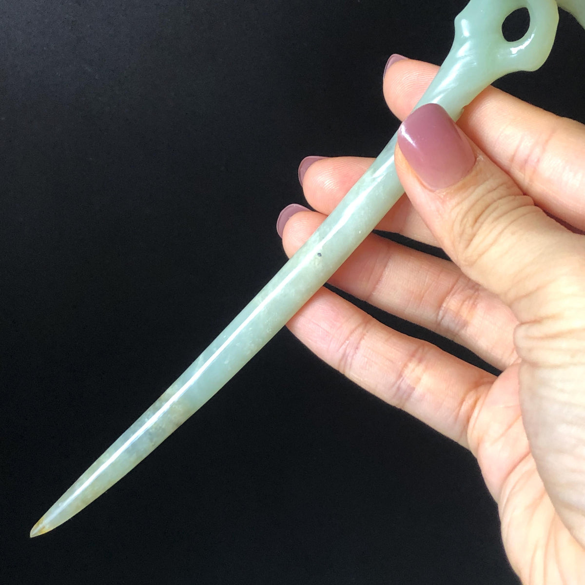Xiu Jade Plum Blossom Flower Hand Carved Hair Pin: Certified Natural Serpentine Multicolor Brown Green Jade Handcrafted Hair Stick | Asian Vintage Hair Fork 3D stone carving Hair Jewelry Chinese Hanfu Hair Fork gift for her brown jade carving green jade  flower carving hand engraved hairpins japanese hair stick korean hair pins hair fork hair comb antique hairpins wedding headpiece engagement hair jewelry bridal shower gift wedding bridal hair accessory asian hair crown