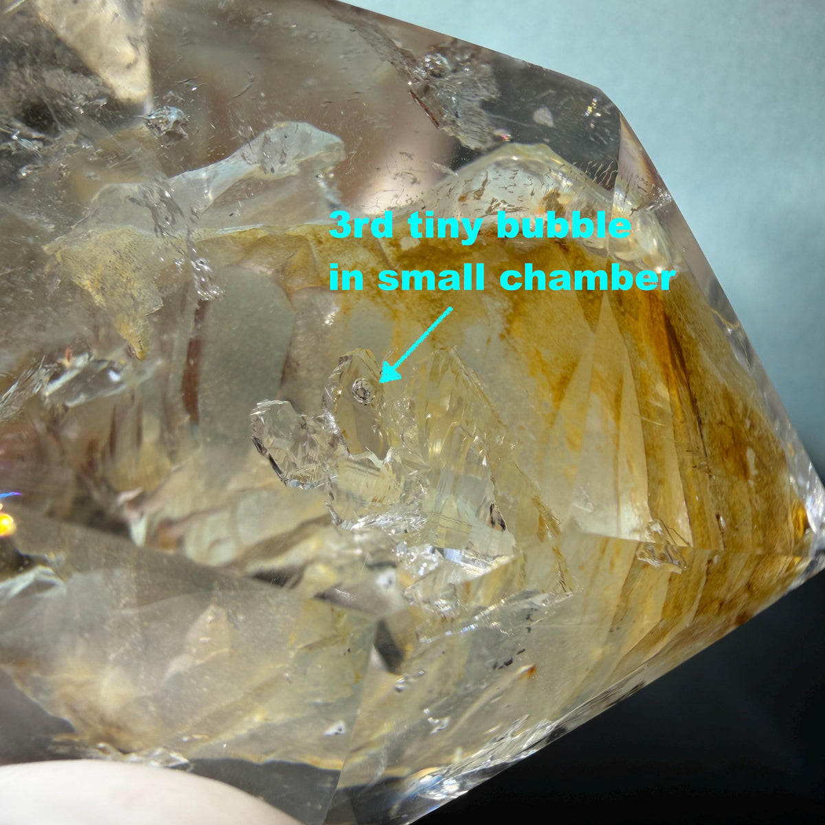 Ultra Rare! Enhydro Quartz Palm Stone: UV-reactive Yellow & White Sand Waterfall and Multiple Big Moving Bubbles Inclusion Golden Healer Polished Crystal | Natural Gemstone Birthstone Gift for her enhydro quartz sand water-fall pendant decorative piece gemstone charm stone pendant rainbow quartz polished stone crystal charm birthstone men necklace chakra crystal minerals specimen inclusion crystal inclusion crystal yellow sand inclusion yellow hematoid yellow iron oxide inclusion UV reactive