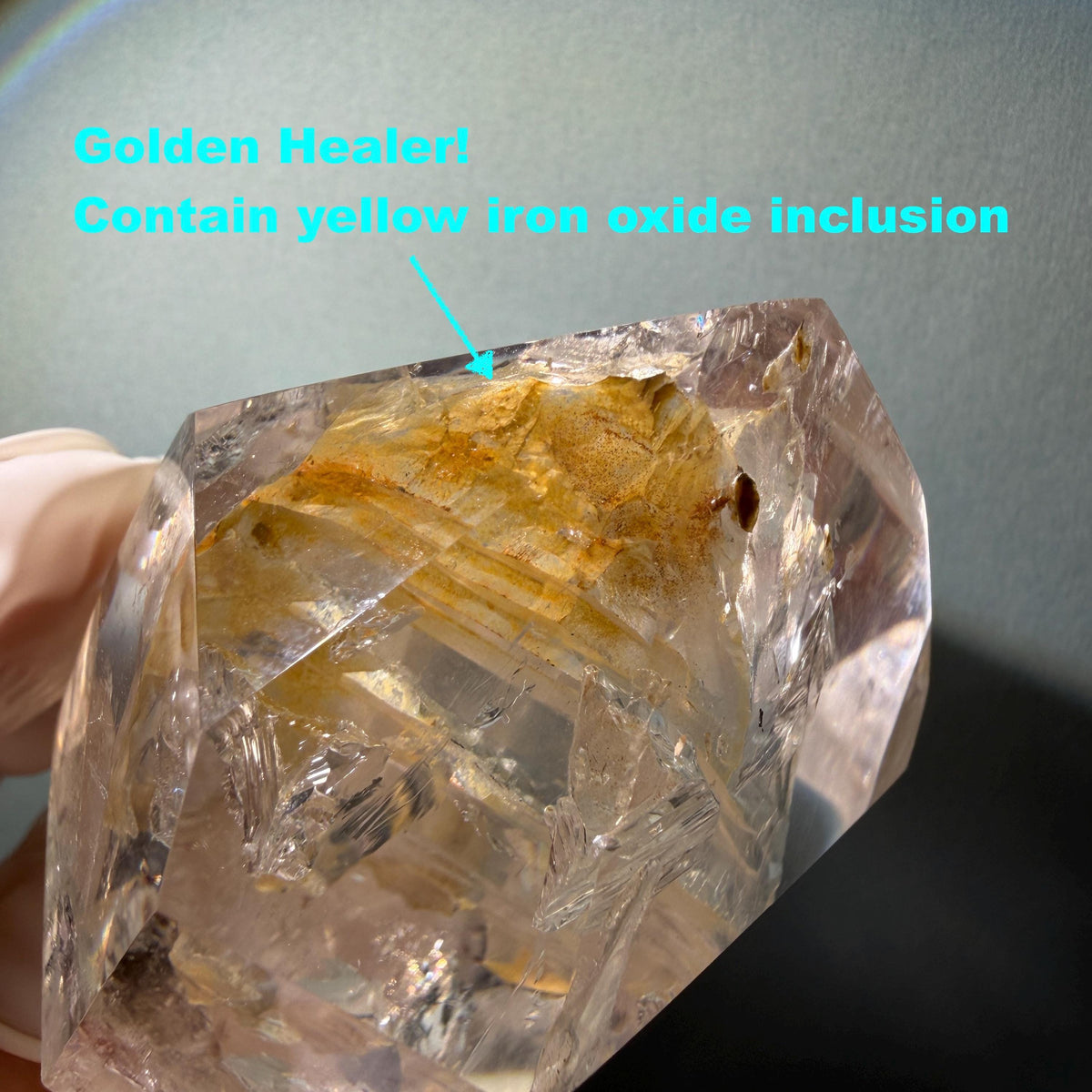 Ultra Rare! Enhydro Quartz Palm Stone: UV-reactive Yellow & White Sand Waterfall and Multiple Big Moving Bubbles Inclusion Golden Healer Polished Crystal | Natural Gemstone Birthstone Gift for her enhydro quartz sand water-fall pendant decorative piece gemstone charm stone pendant rainbow quartz polished stone crystal charm birthstone men necklace chakra crystal minerals specimen inclusion crystal inclusion crystal yellow sand inclusion yellow hematoid yellow iron oxide inclusion UV reactive