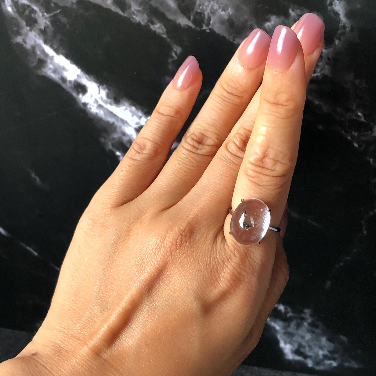 Enhydro Quartz (Herkimer Diamond) S925 Silver Adjustable Ring: Flowing Shimmering Fine Black Sand Waterfall in Manifestation Quartz Inclusion Polished Crystal Statement Ring for Women crystal band ring cocktail ring stackable ring 7 chakra meditation crystal healing stone birthstone silver ring ring for men rainbow quartz minerals specimen inclusion quartz quick sand inclusion fluid inclusion water inclusion cocktail ring stackable ring enhydro crystal ring men statement ring untreated crystal
