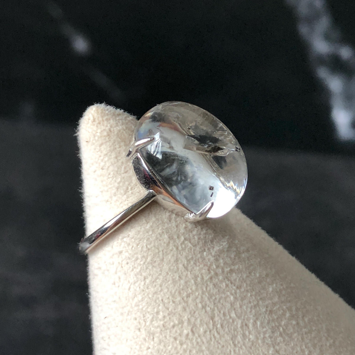 Enhydro Quartz (Herkimer Diamond) S925 Silver Adjustable Ring: Flowing Shimmering Fine Black Sand Waterfall in Manifestation Quartz Inclusion Polished Crystal Statement Ring for Women crystal band ring cocktail ring stackable ring 7 chakra meditation crystal healing stone birthstone silver ring ring for men rainbow quartz minerals specimen inclusion quartz quick sand inclusion fluid inclusion water inclusion cocktail ring stackable ring enhydro crystal ring men statement ring untreated crystal