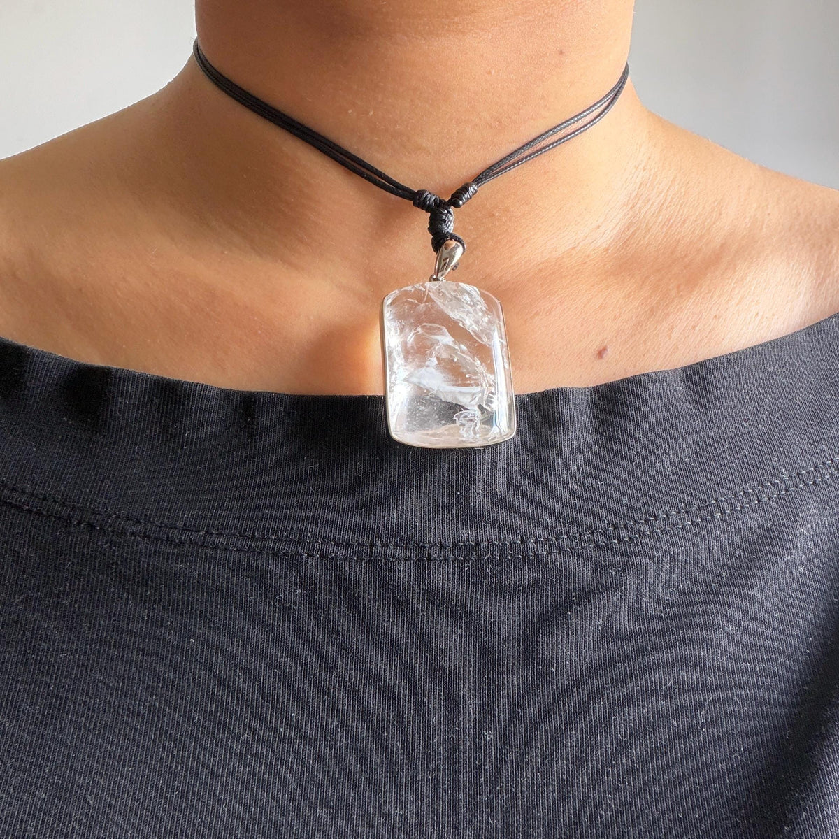 Ultra Rare! Polished Enhydro Quartz White Sand Waterfall & Shifting Bubble Inclusion Crystal Pendant Necklace | Winter Snow | Natural Gemstone Birthstone Gift for her  quicksand enhydro quartz sand water-fall pendant necklace choker gemstone charm polished stone pendant crystal charm birthstone men necklace chakra crystal minerals specimen sterling silver wire wrapped pendant inclusion quartz white sand inclusion rainbow quartz bubble inclusion cabochon inclusion crystal palm stone bird charm